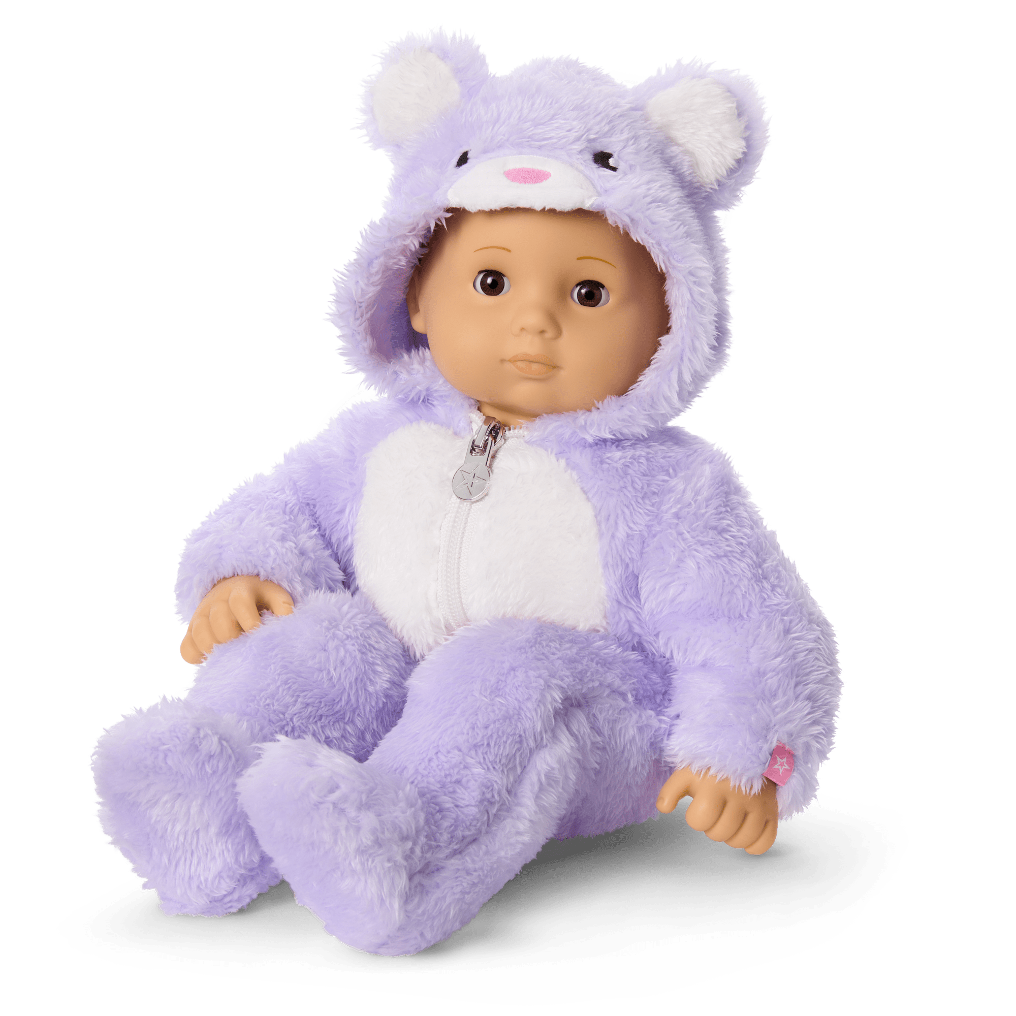 Lovable Lavender Bear One-Piece Outfit for Bitty Baby® Dolls C1