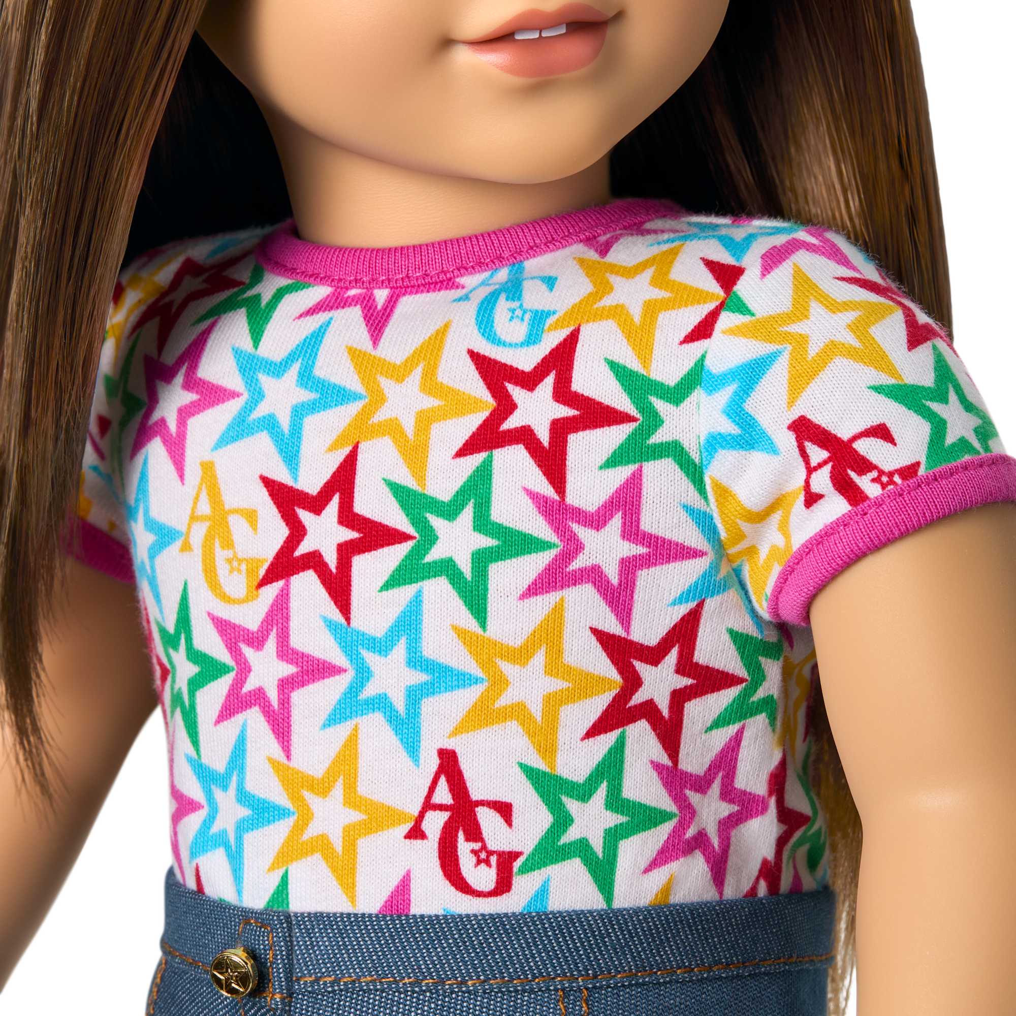 Truly Me™ 18-inch Doll #107 with straight brown hair F2