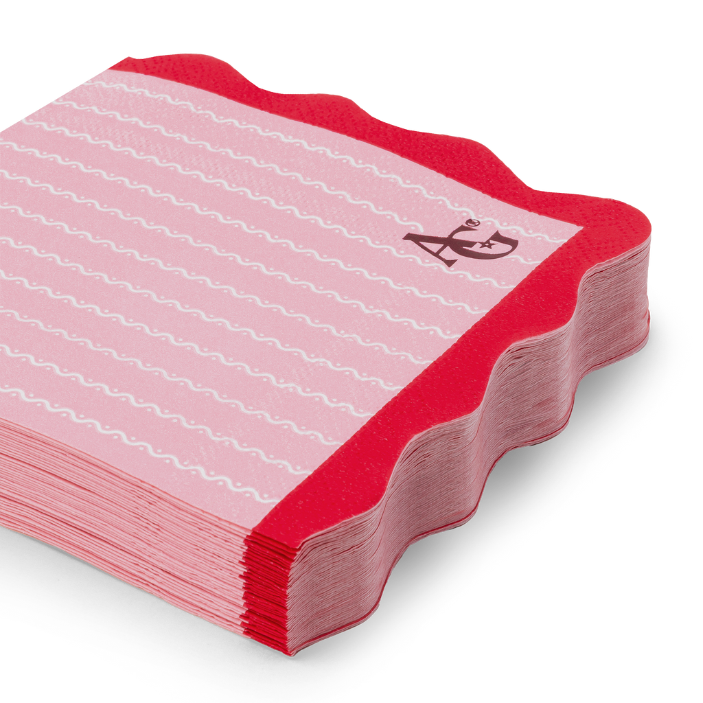 American Girl™ x Bonjour Fête Pink Pinstripe Small Napkins (Set of 20) D7