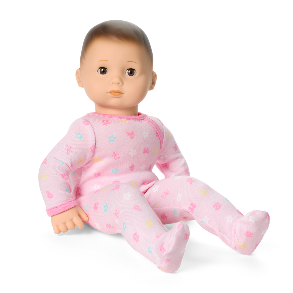 Bitty Baby® Doll #2 with brown hair in Pastel Pink A9