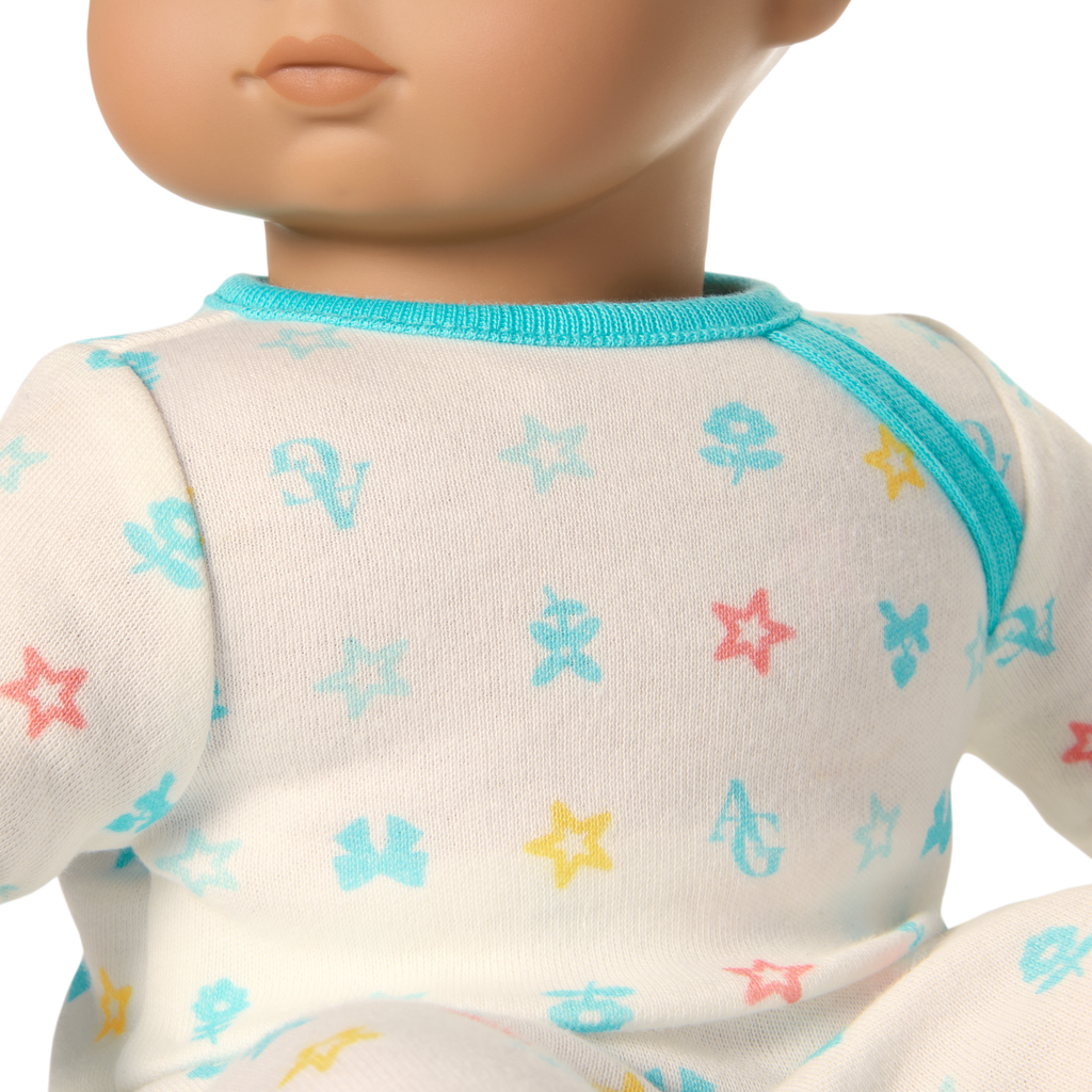 Bitty Baby® Doll #5 with dark-brown hair in Pastel Blue C2