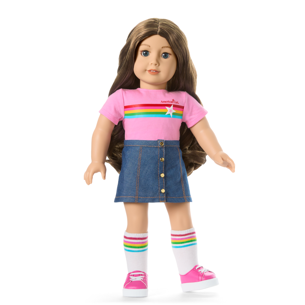 Truly Me™ 18-inch Doll #126 with wavy brown hair C9
