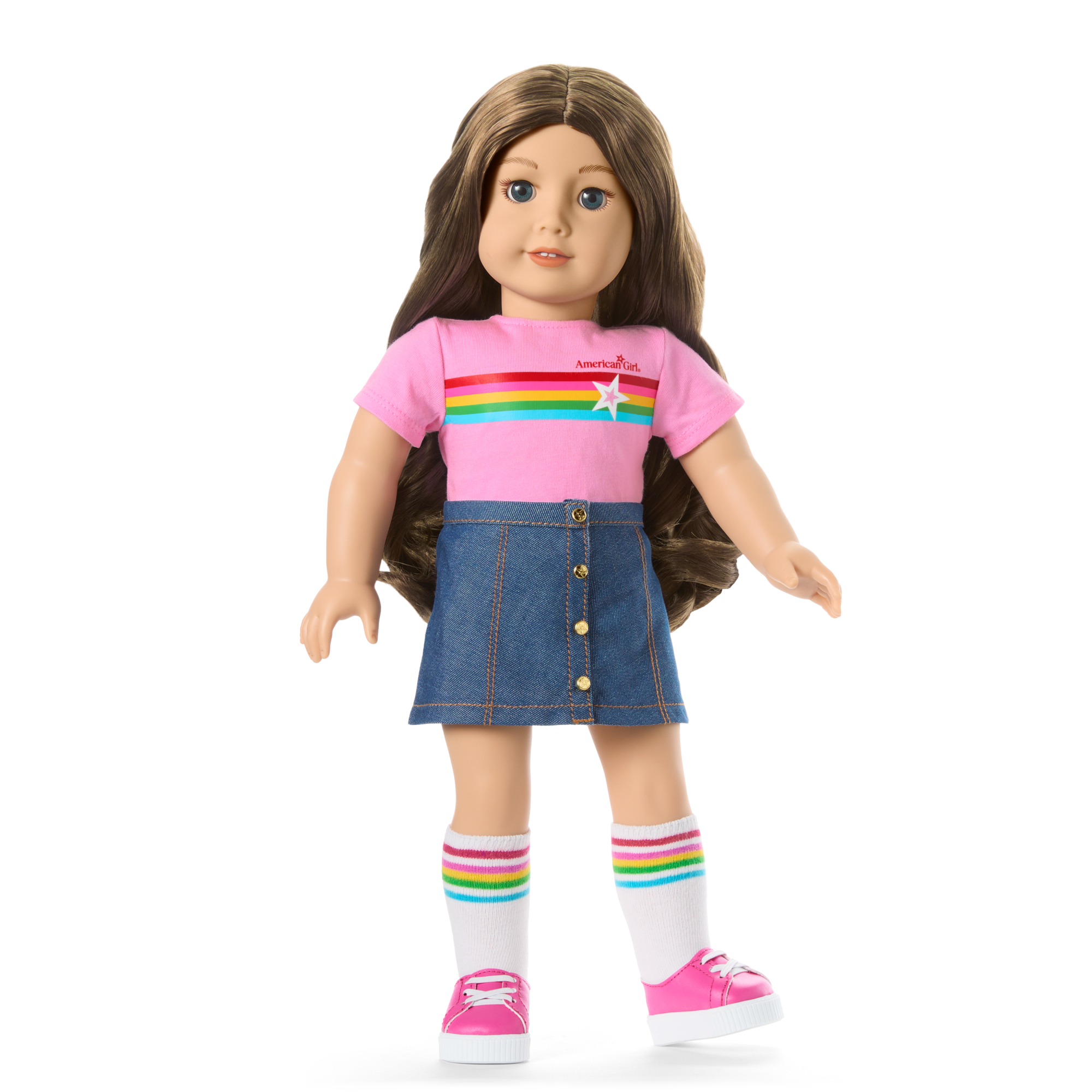 Truly Me™ 18-inch Doll #126 with wavy brown hair C9