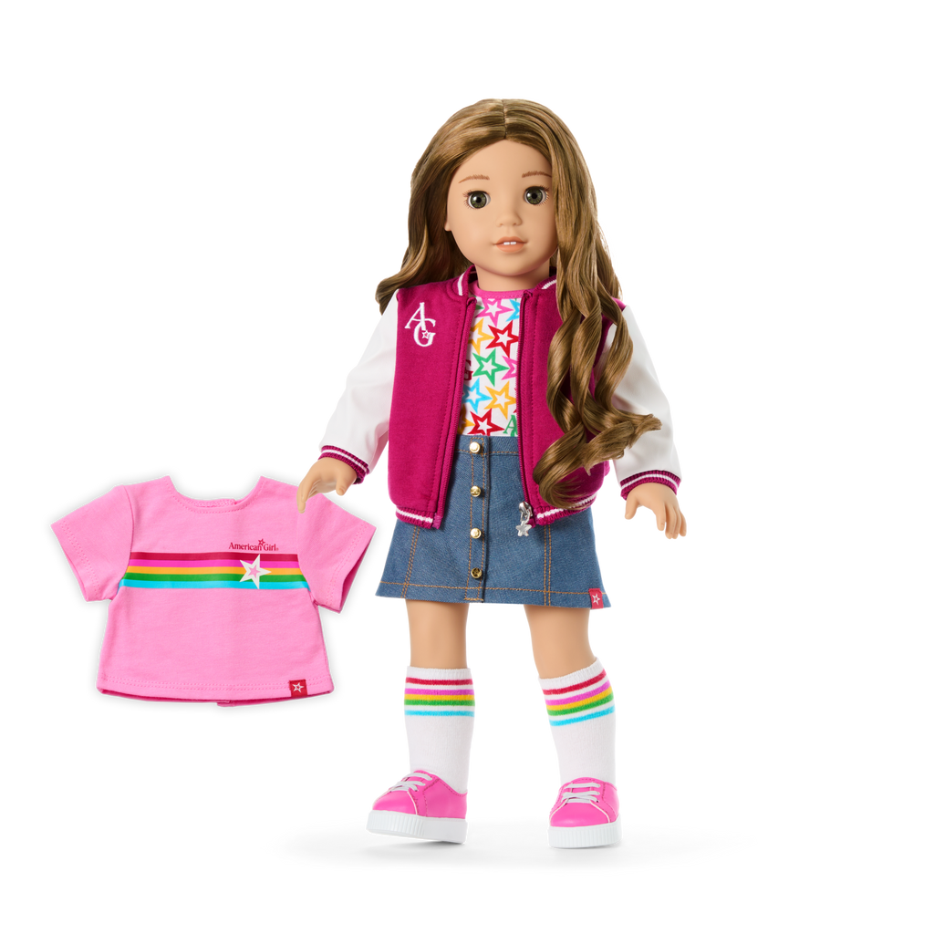 Truly Me™ 18-inch Doll #118 with curly caramel hair F9