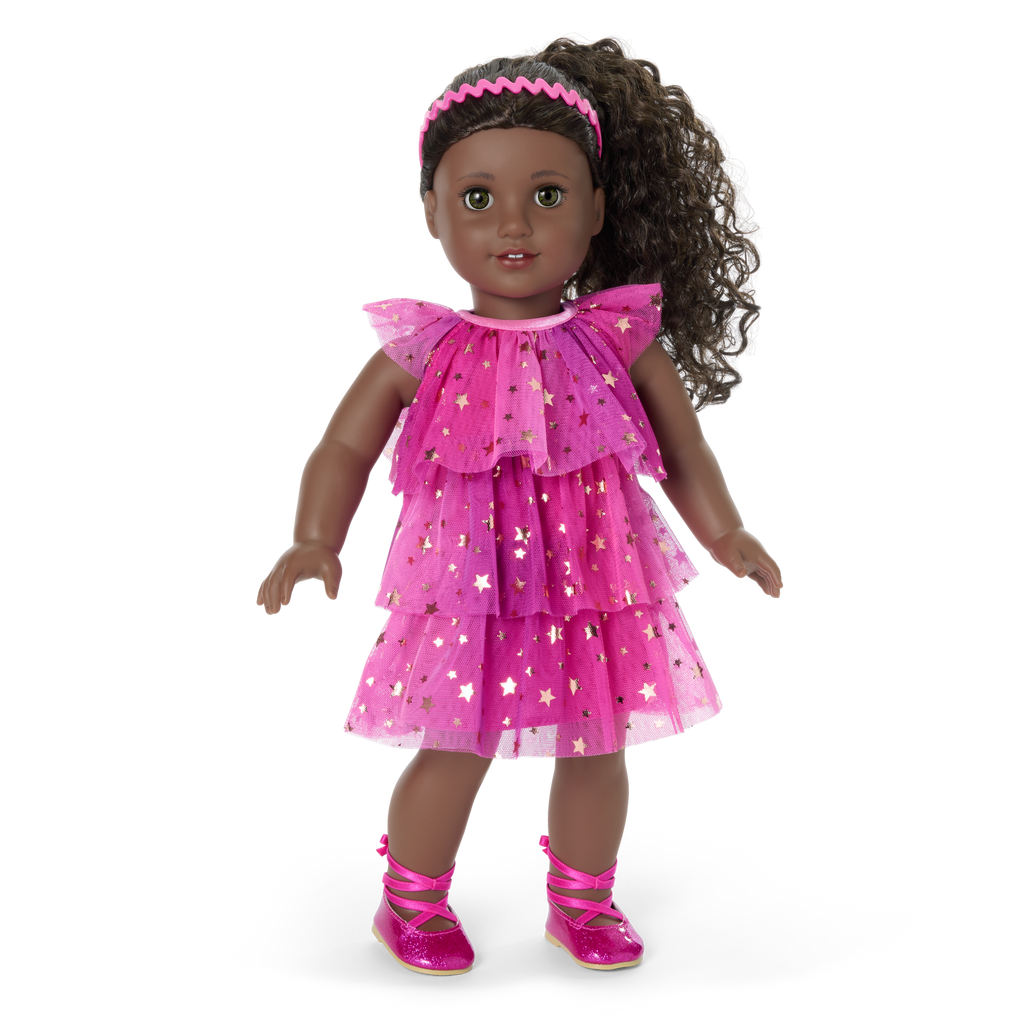 Pink Party-Ready Dress for 18-inch Dolls D5