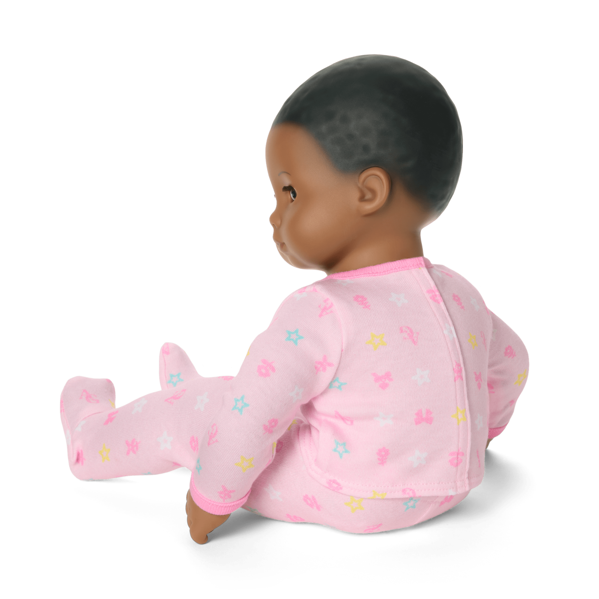 Bitty Baby® Doll #1 with black hair in Pastel Pink D7