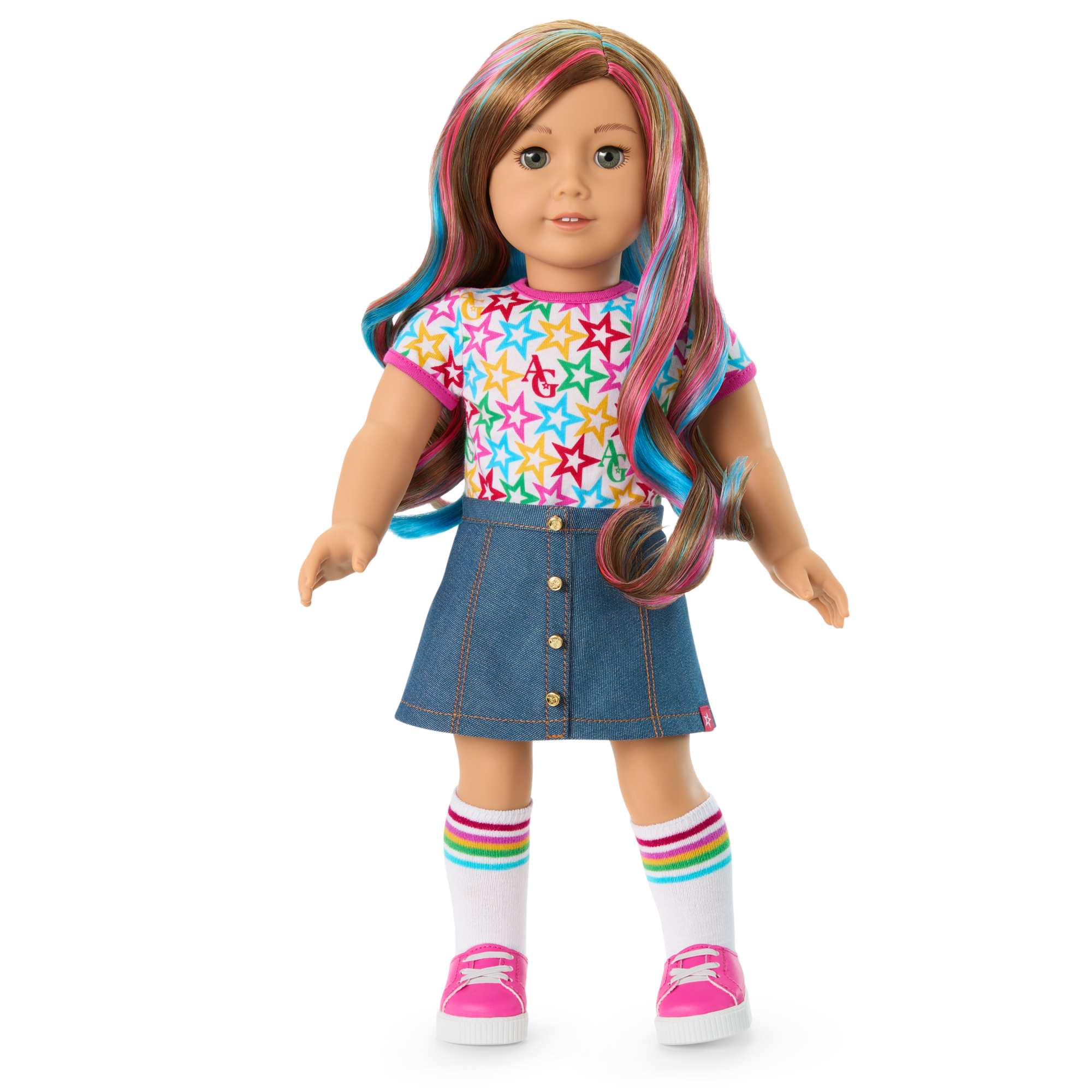 Truly Me™ 18-inch Doll #101 with wavy caramel hair C1