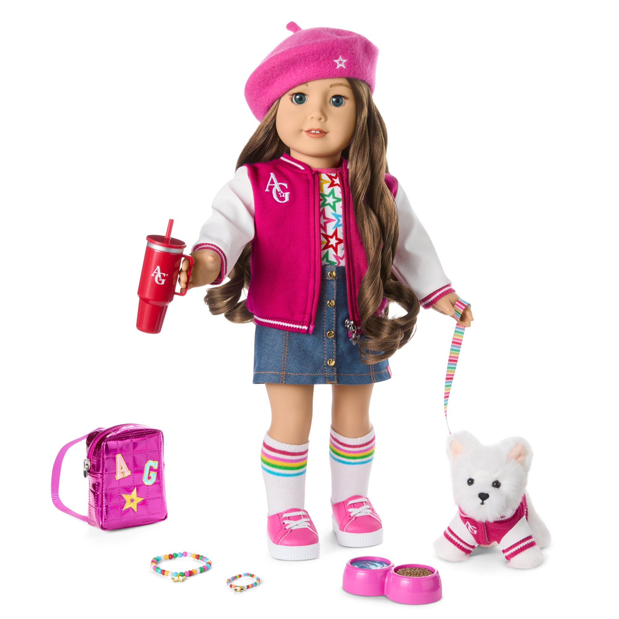 Truly Me™ 18-inch Doll #126 with wavy brown hair C9