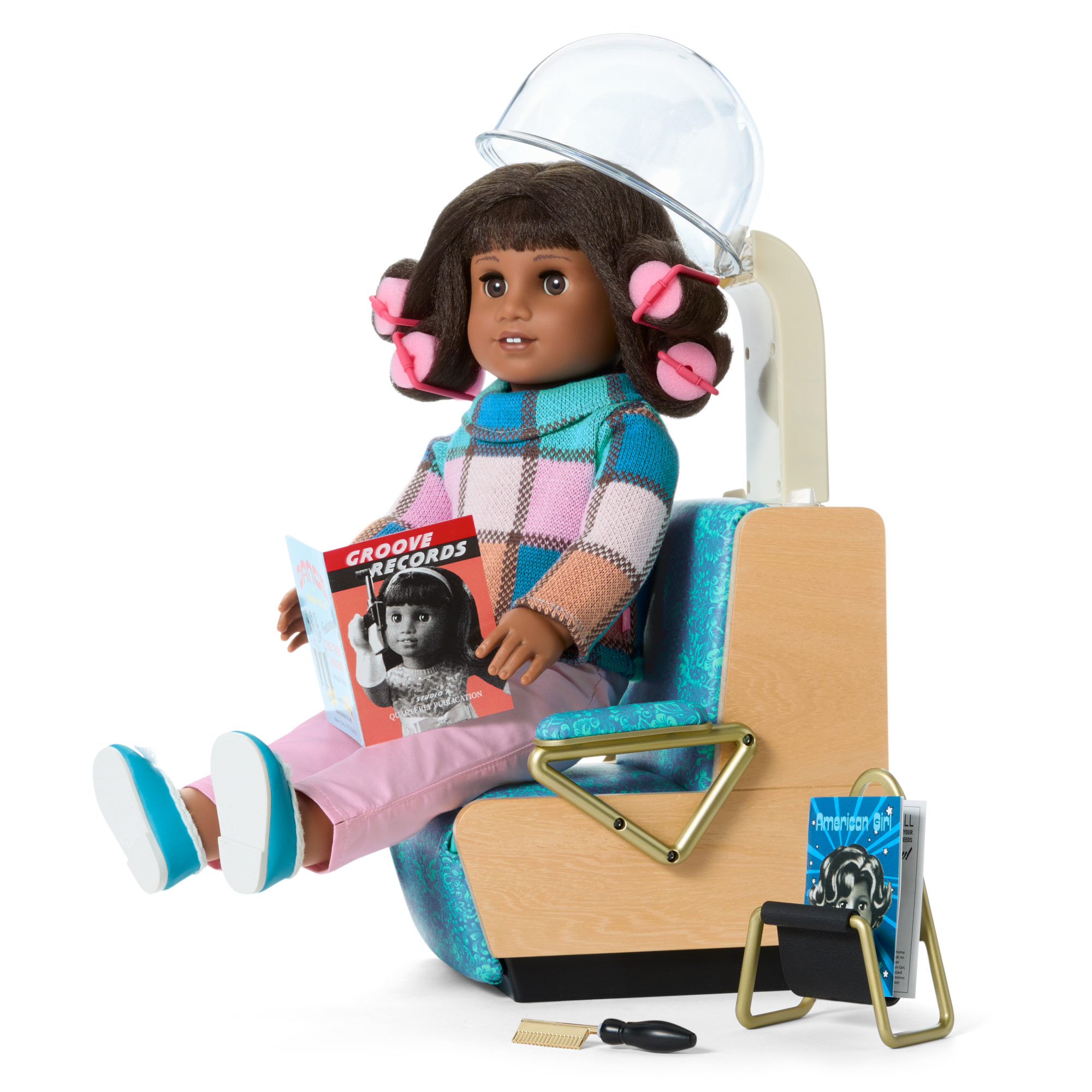 Melody’s™ Salon Chair & Accessories for 18-inch Dolls (Historical Characters) D3