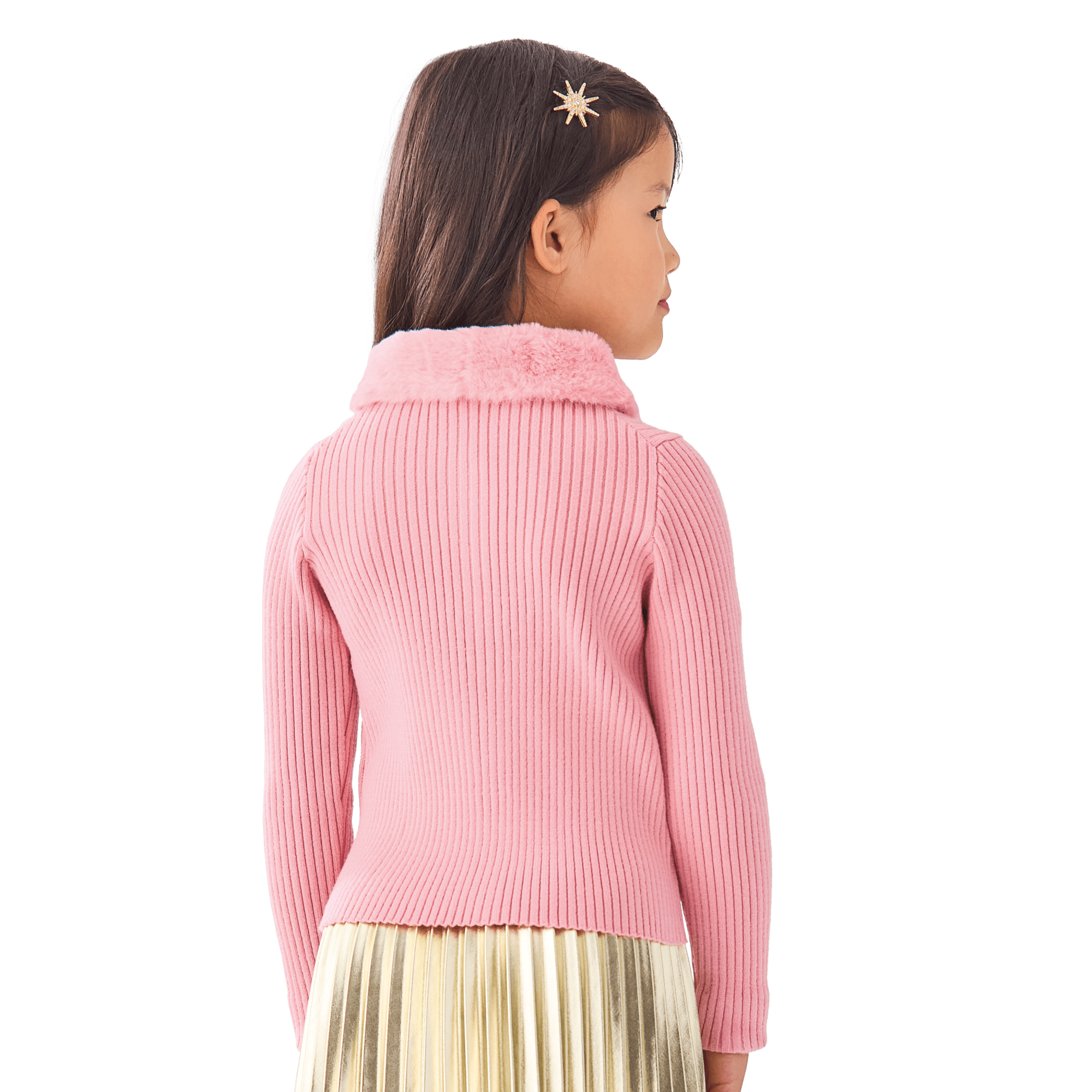 American Girl® x Janie and Jack Rosy Ribbed Cardigan for Girls C5