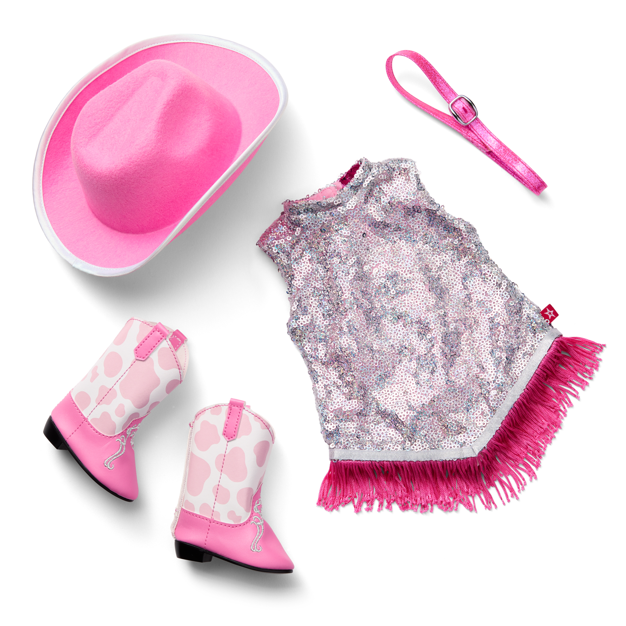 Glam Pink Cowgirl Outfit for 18-inch Dolls D6