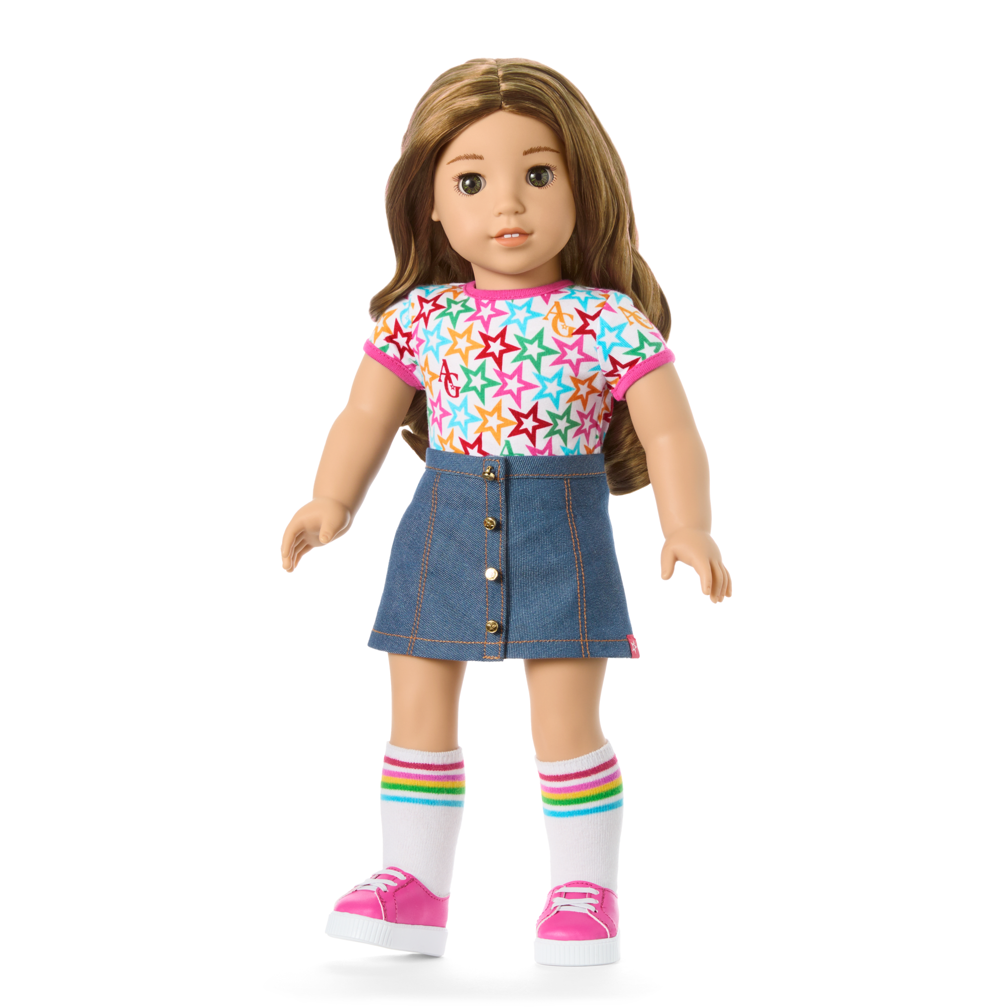 Truly Me™ 18-inch Doll #118 with curly caramel hair F9
