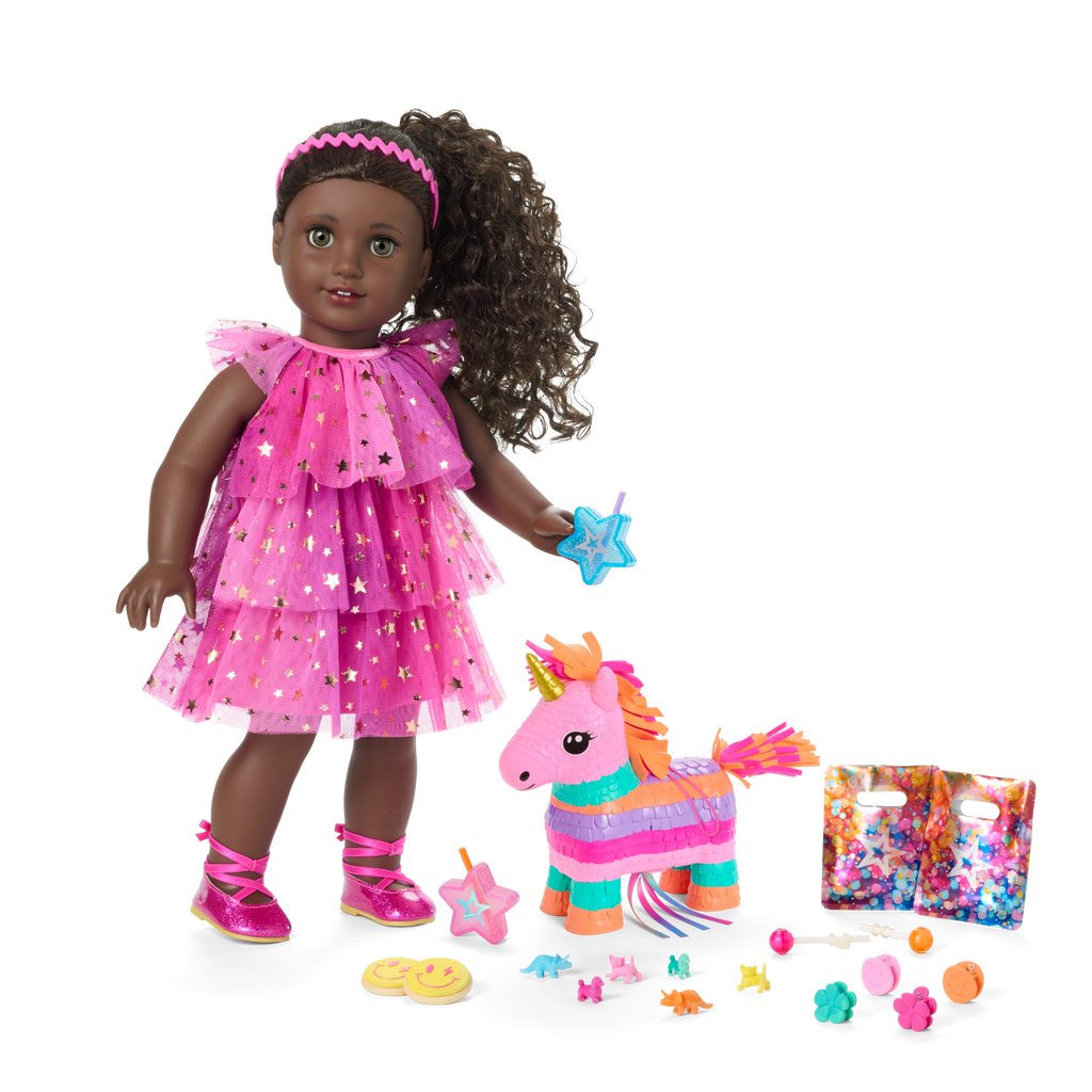 Unicorn Piñata & Party Accessories for 18-inch Dolls B1