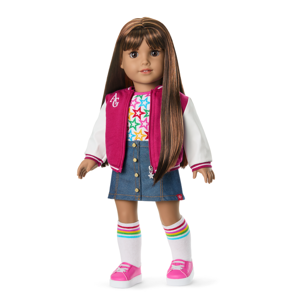 Truly Me™ 18-inch Doll #122 with straight dark-brown hair F2