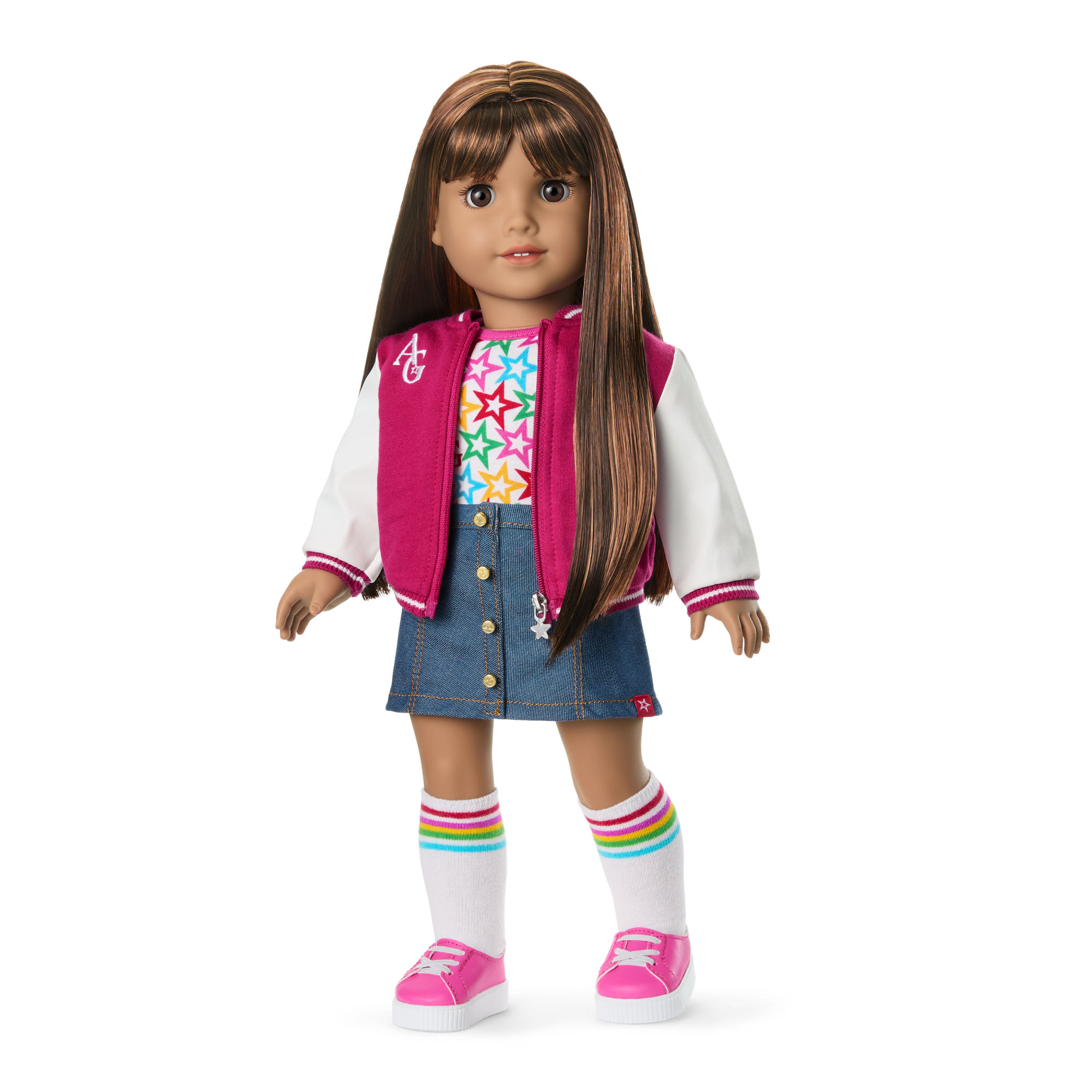 Truly Me™ 18-inch Doll #122 with straight dark-brown hair F2