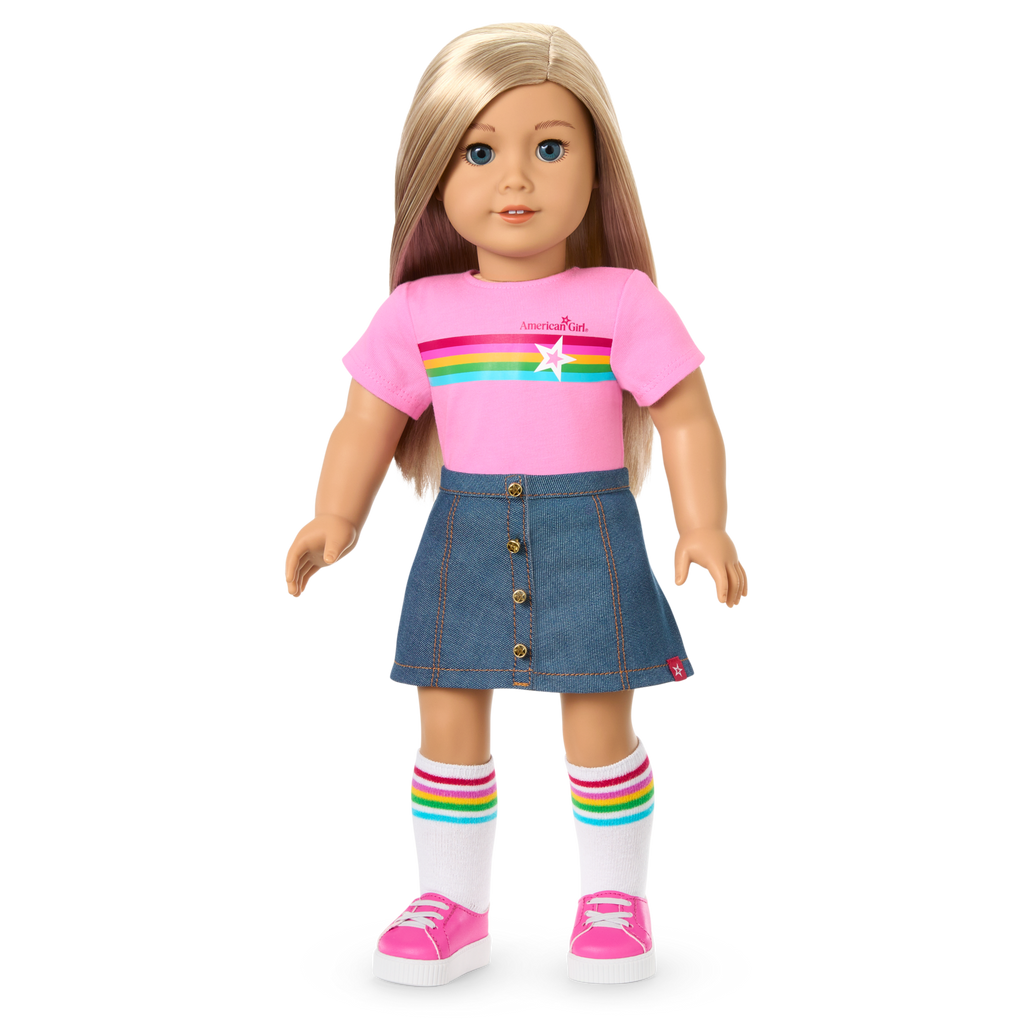 Truly Me™ 18-inch Doll #100 with straight layered blonde hair B7