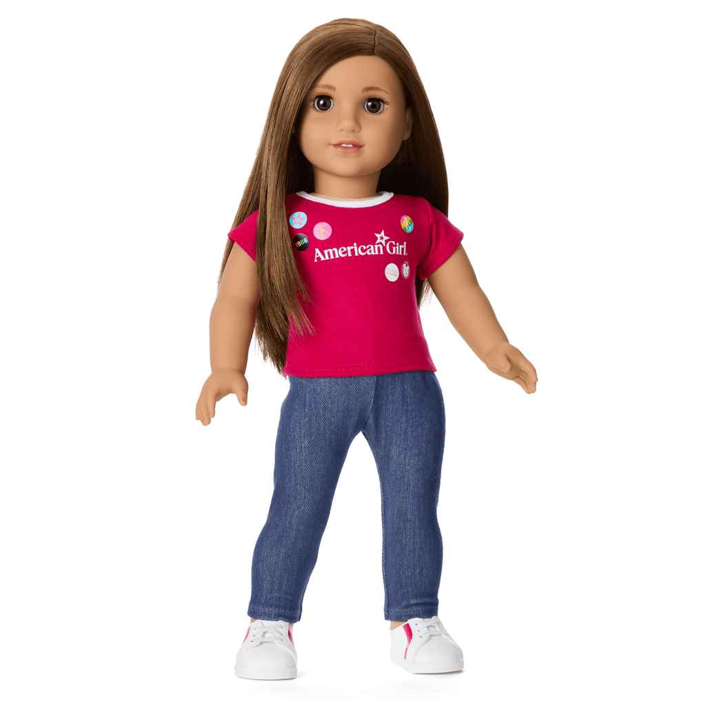 Matching AG™ Grin Pins Ringer Tee Set for Girls & 18-inch Dolls C3