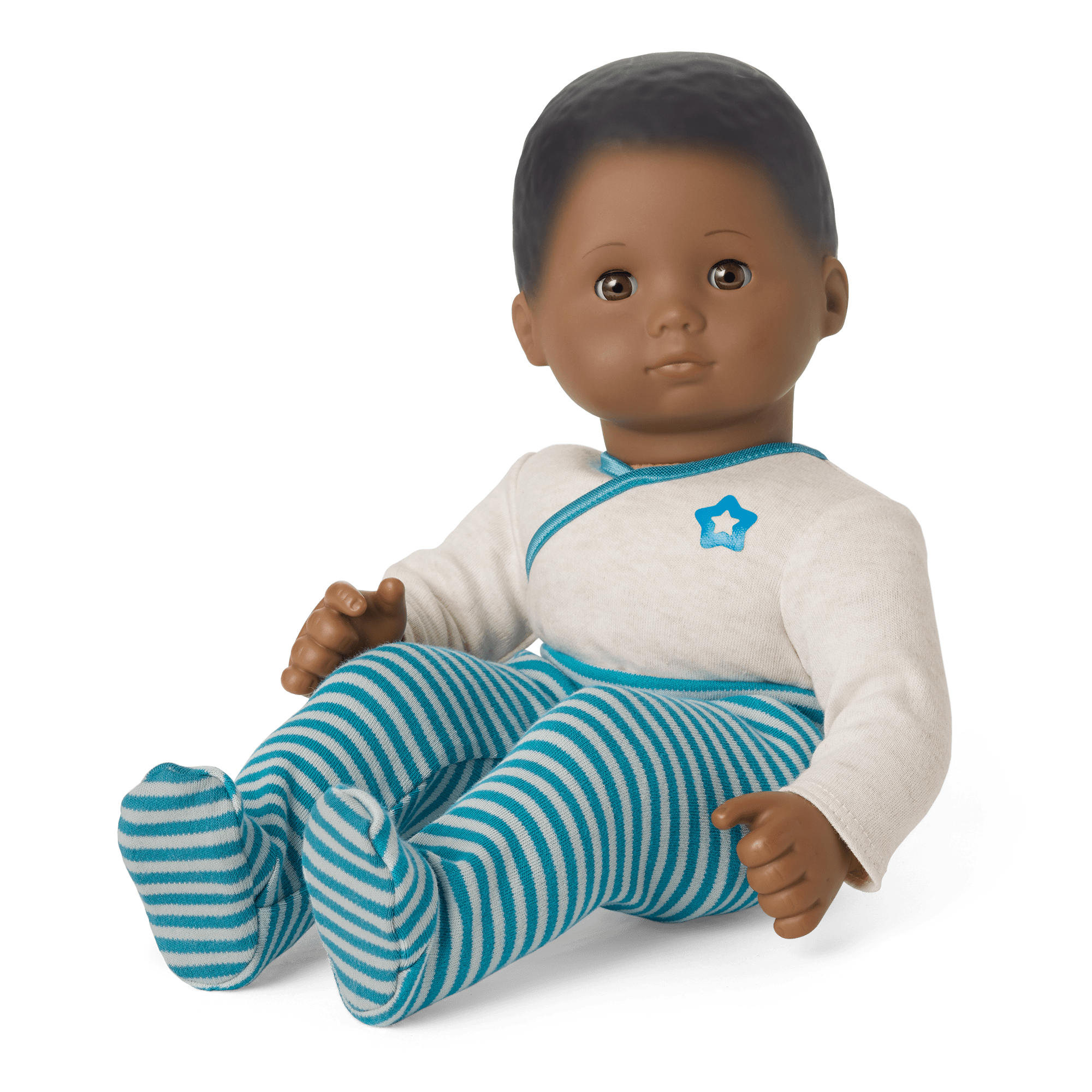 Bitty Baby® Doll #1 with black hair in Soft Blue B0