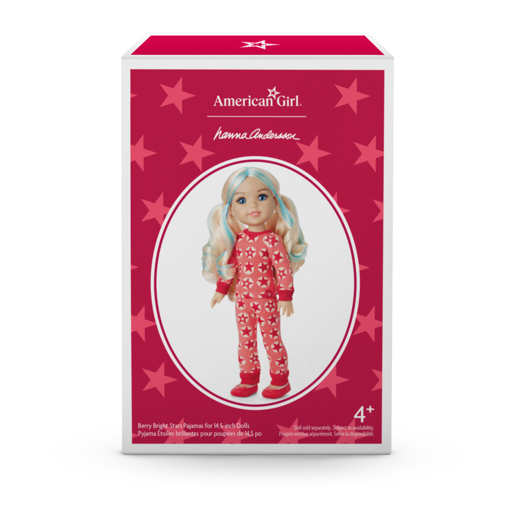 American Girl® x Hanna Andersson Berry Bright Stars Pajamas for 14.5-inch Dolls A3