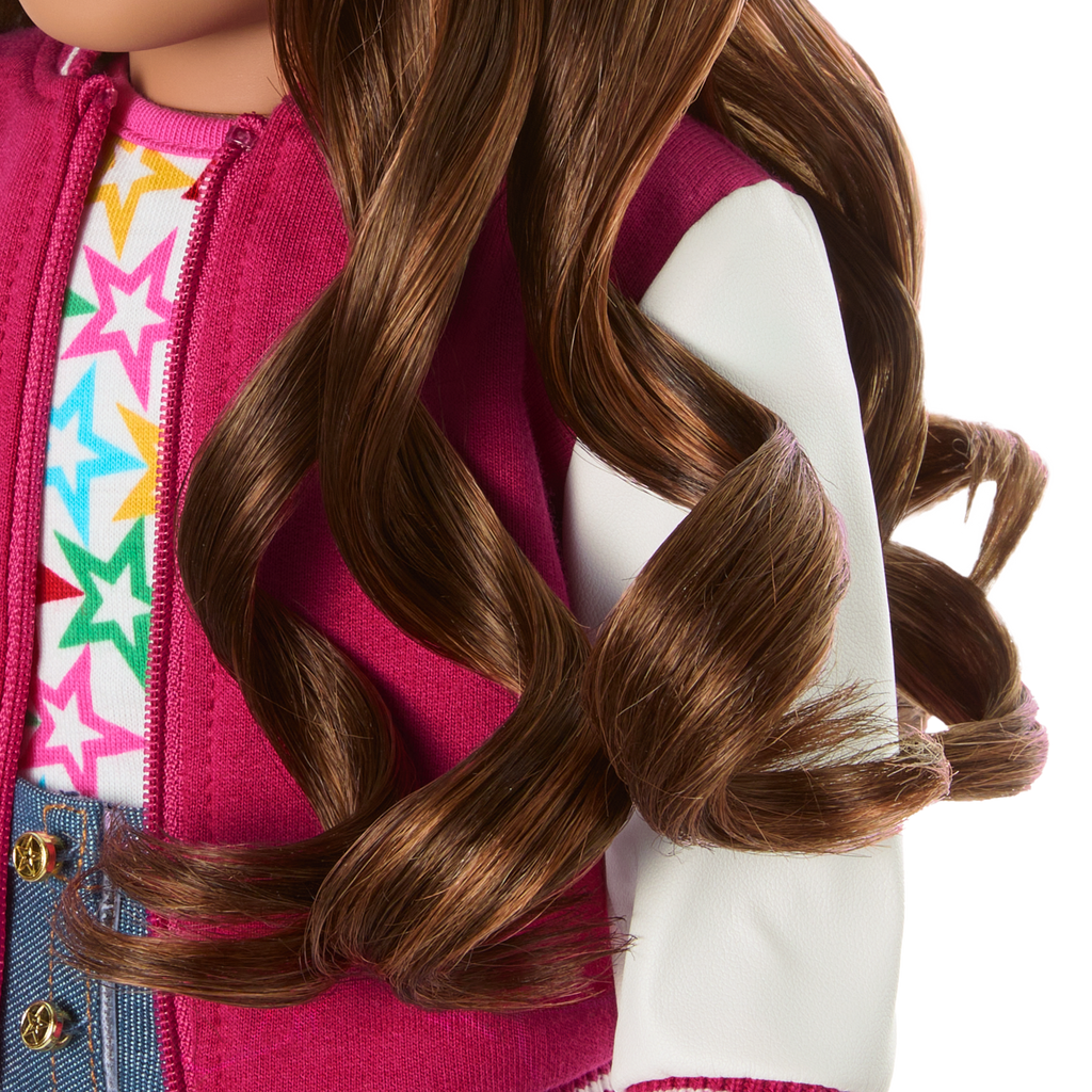 Truly Me™ 18-inch Doll #117 with wavy dark-brown hair D9