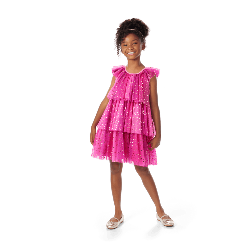 Pink Party-Ready Dress for Girls B3