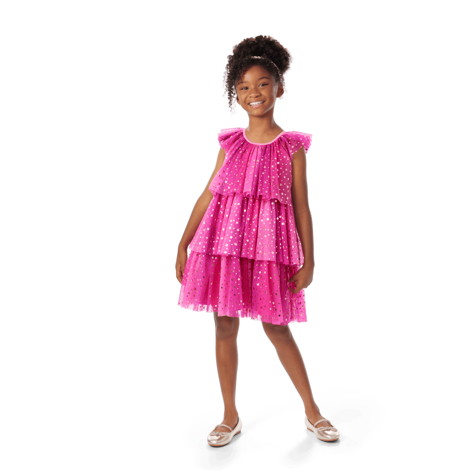 Pink Party-Ready Dress for Girls B3