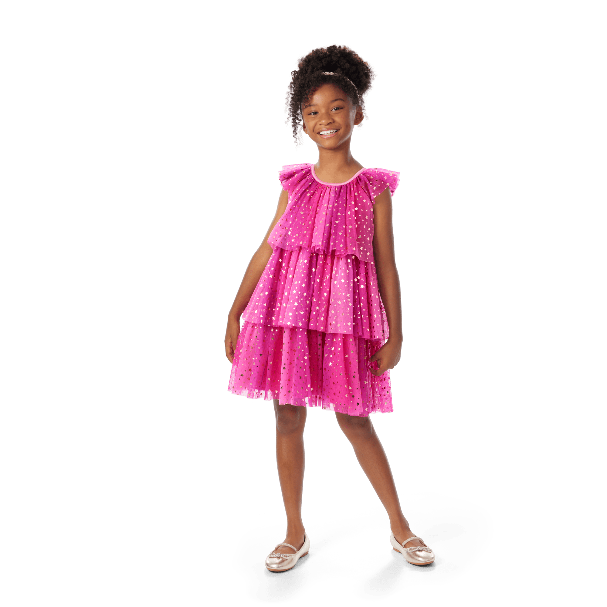 Pink Party-Ready Dress for Girls B3