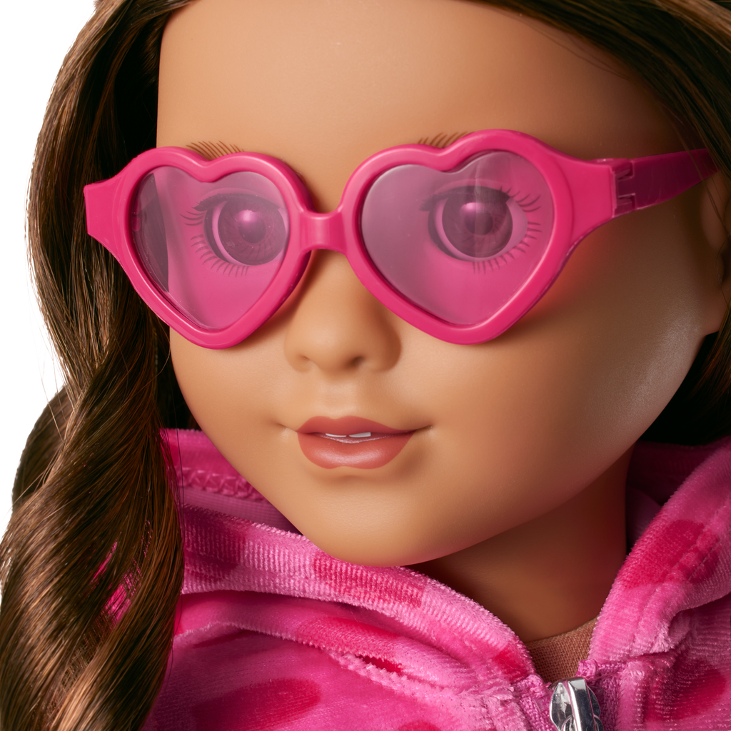 Pink Hearts Hoodie Dress for 18-inch Dolls C8