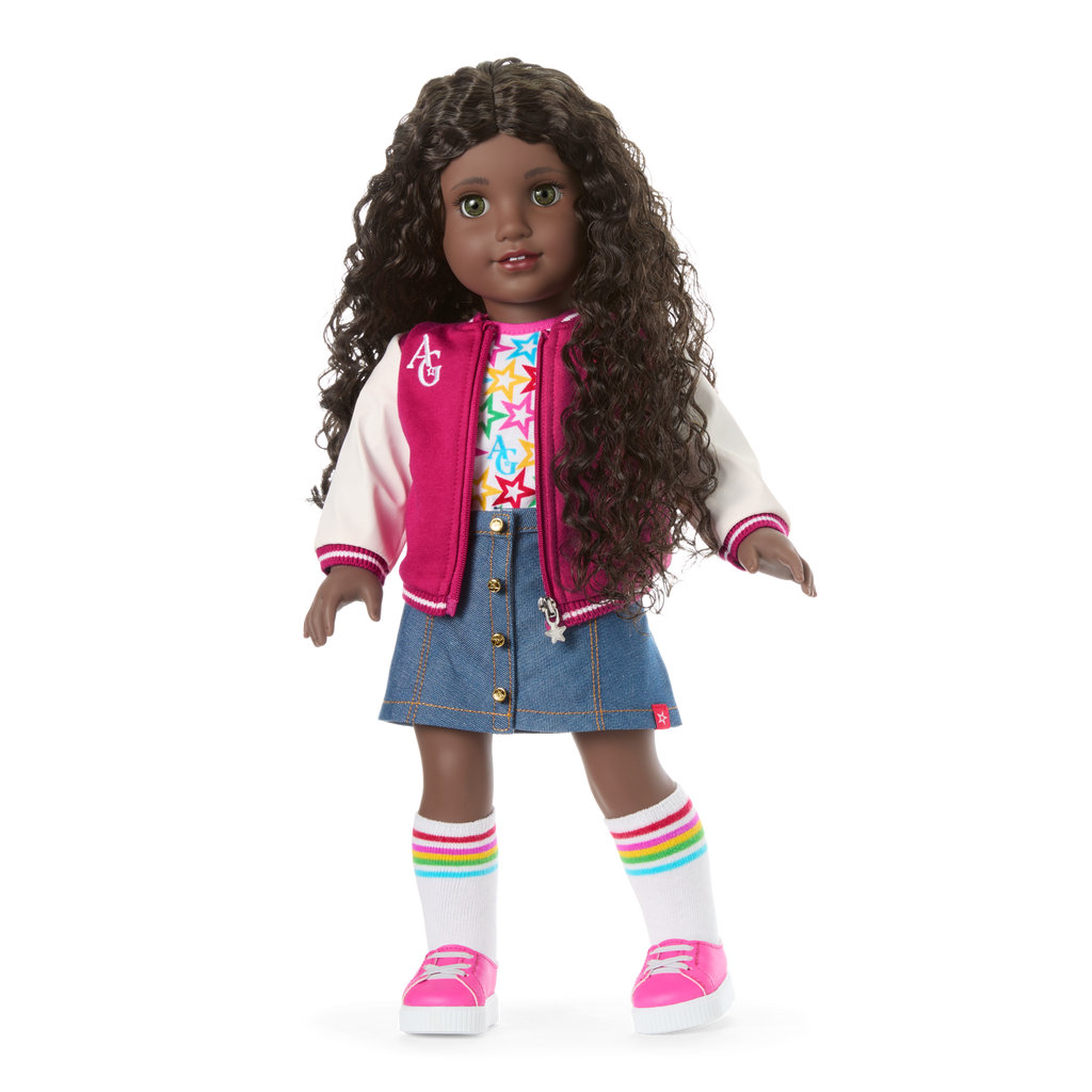 Truly Me™ 18-inch Doll #127 with curly dark-brown hair A2