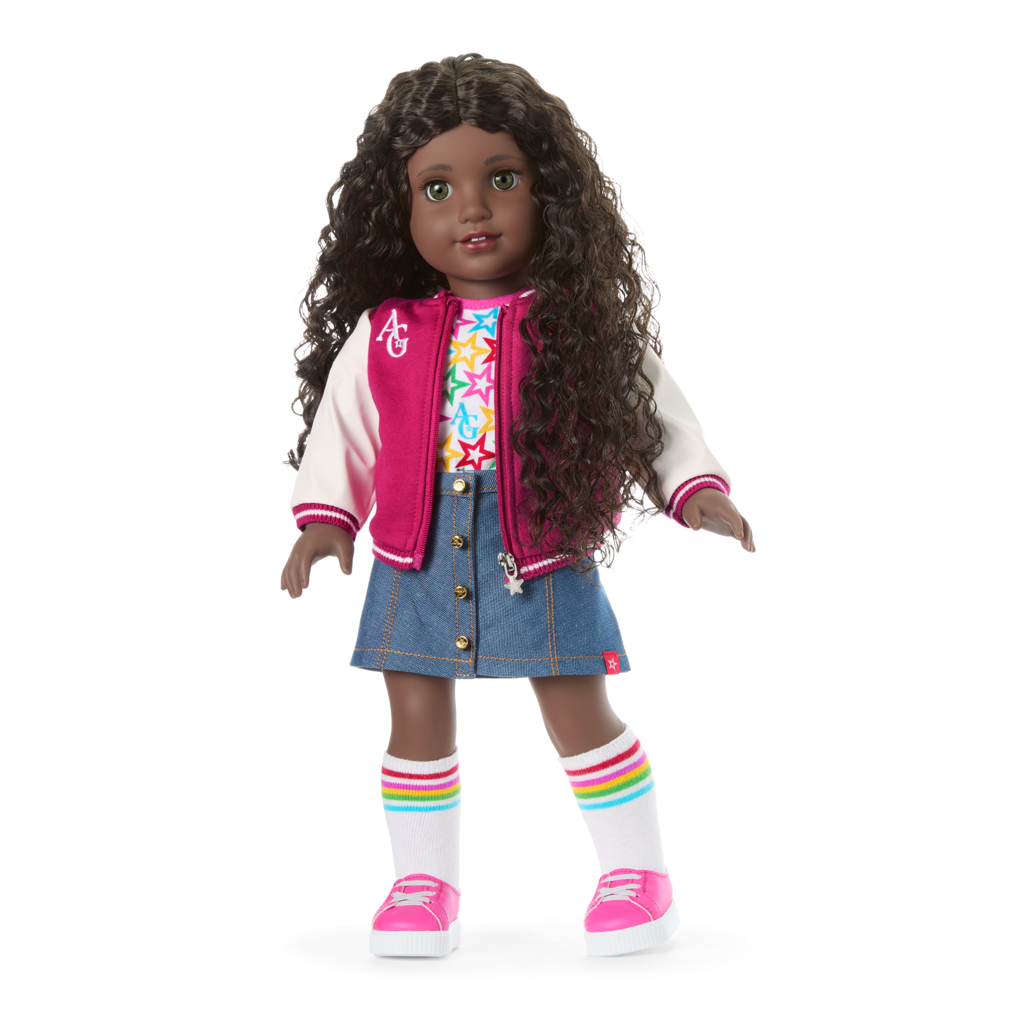 Truly Me™ 18-inch Doll #127 with curly dark-brown hair A2