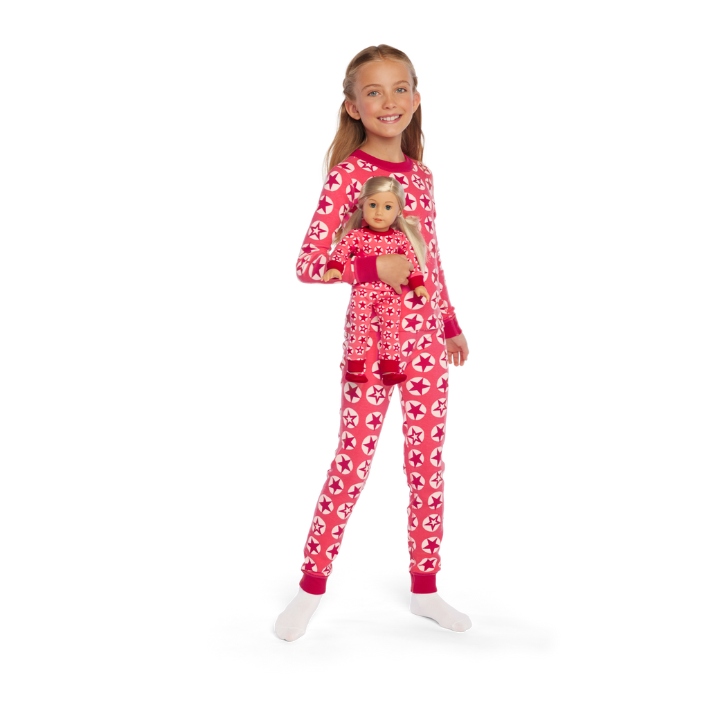 American Girl® x Hanna Andersson Berry Bright Stars Pajamas for 18-inch Dolls C5