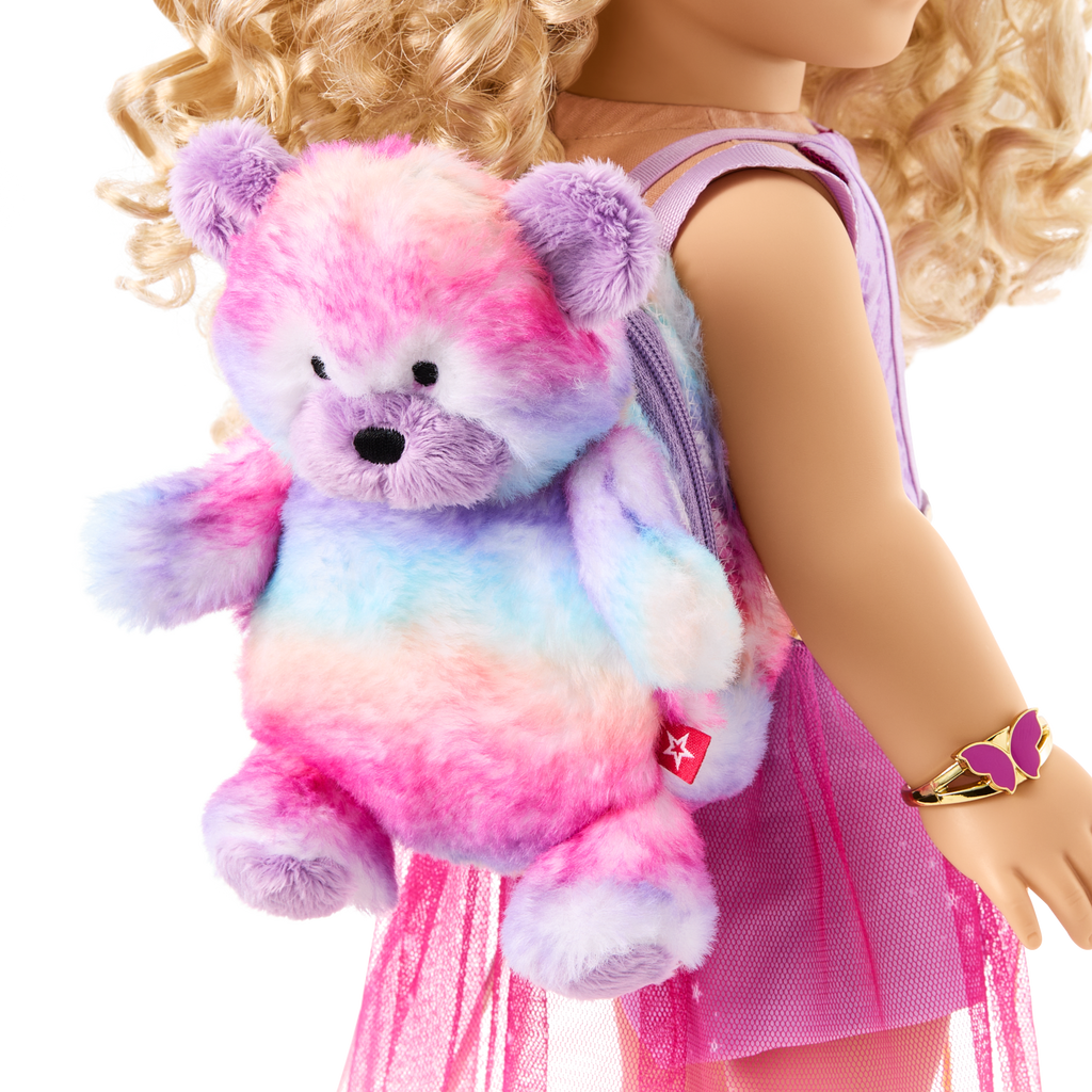 Colorful Teddy Bear Backpack & Accessory Set for 18-inch Dolls B0