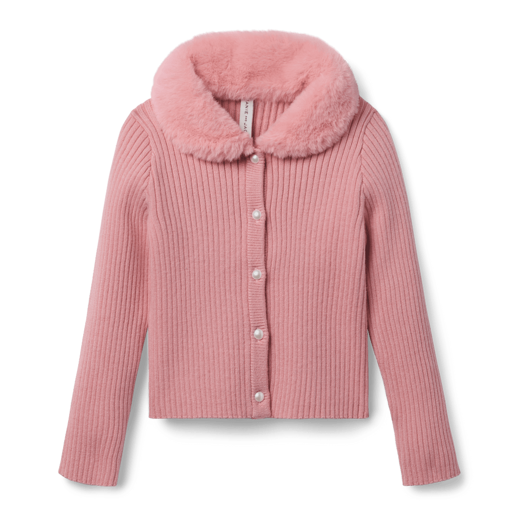 American Girl® x Janie and Jack Rosy Ribbed Cardigan for Girls C5