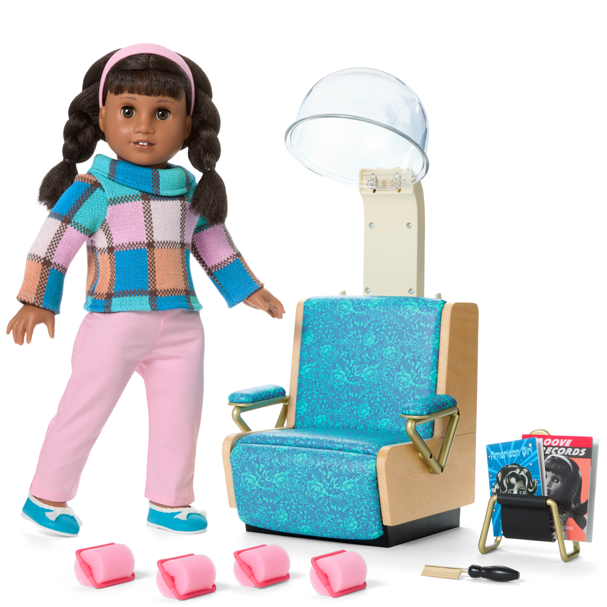 Melody’s™ Salon Chair & Accessories for 18-inch Dolls (Historical Characters) D3