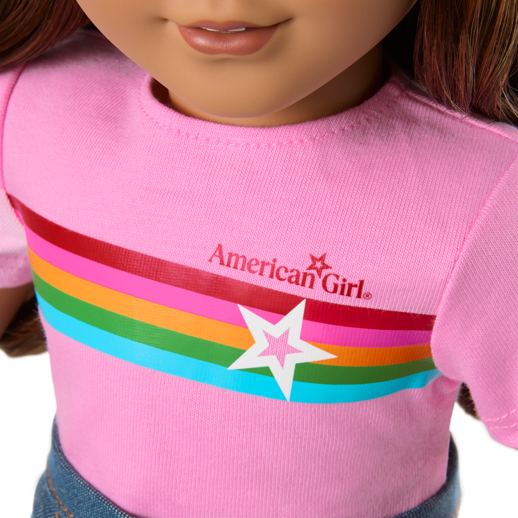 Truly Me™ 18-inch Doll #117 with wavy dark-brown hair D9