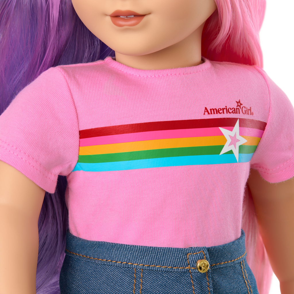 Truly Me™ 18-inch Doll #116 with wavy purple-and-pink hair C3