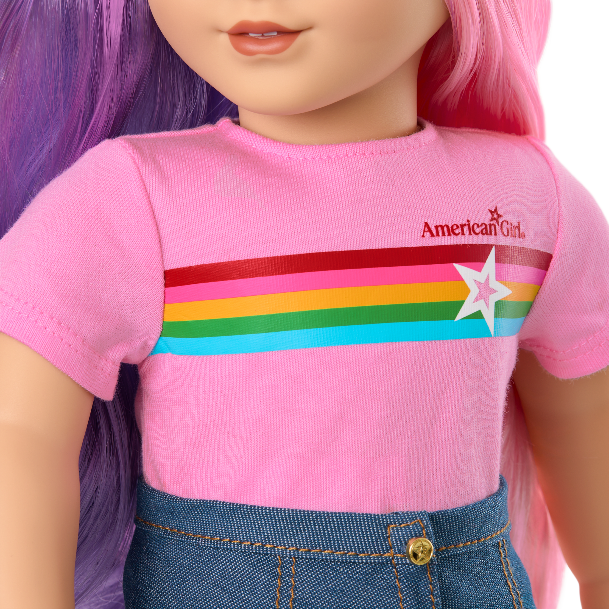 Truly Me™ 18-inch Doll #116 with wavy purple-and-pink hair C3