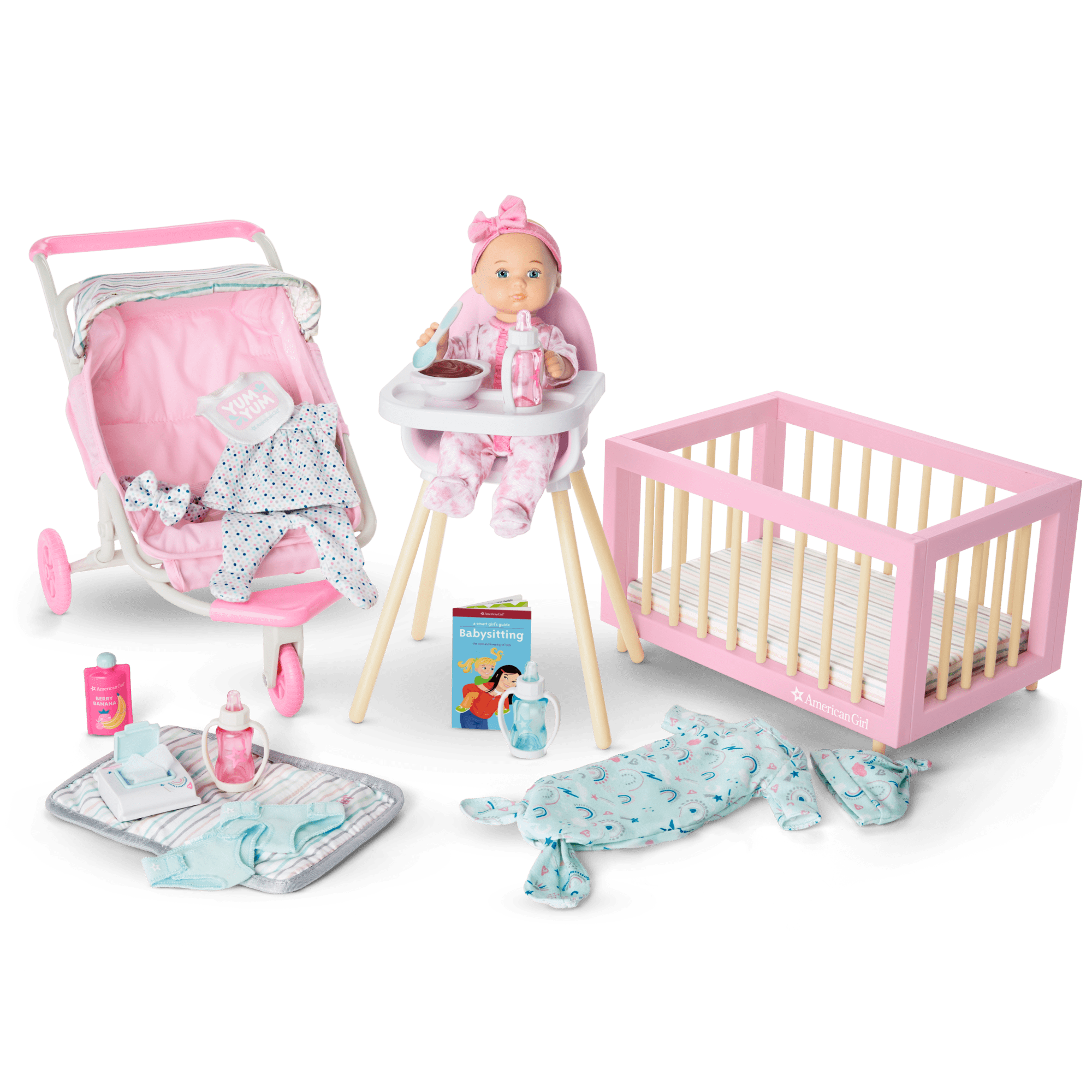 Little Bitty Baby™ Layette & High Chair Set for 7.75-inch Dolls F4