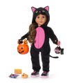 Claws & Cuddles Cat Costume & Trick-or-Treat Set Bundle for 18-inch Dolls F2