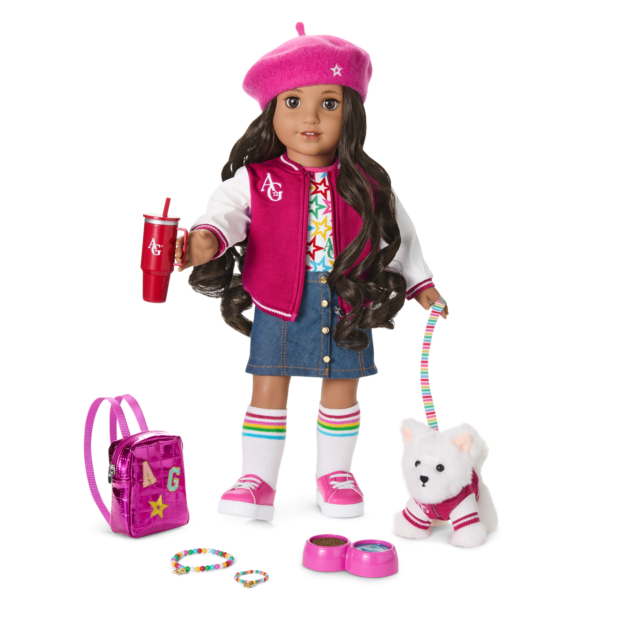 Truly Me™ 18-inch Doll #108 with curly black-brown hair B5