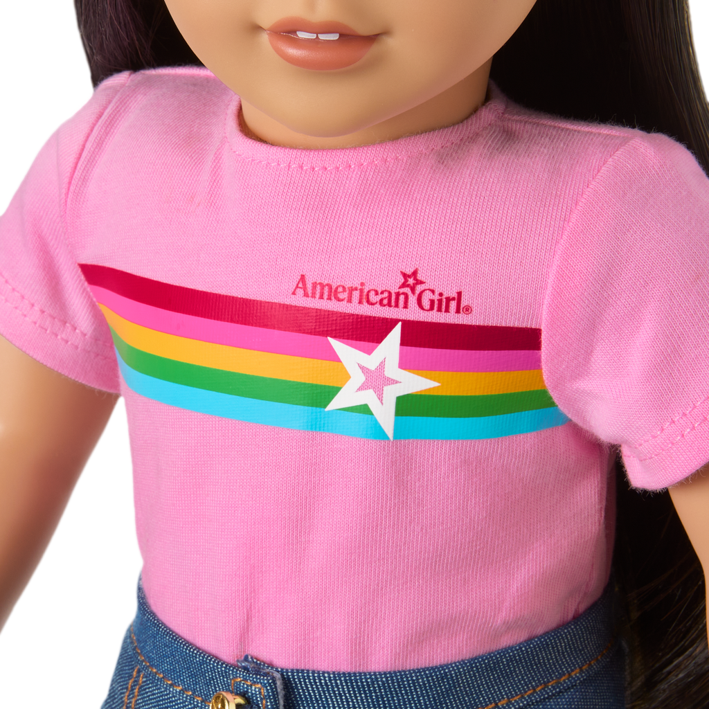 Truly Me™ 18-inch Doll #124 with straight black-brown hair C5