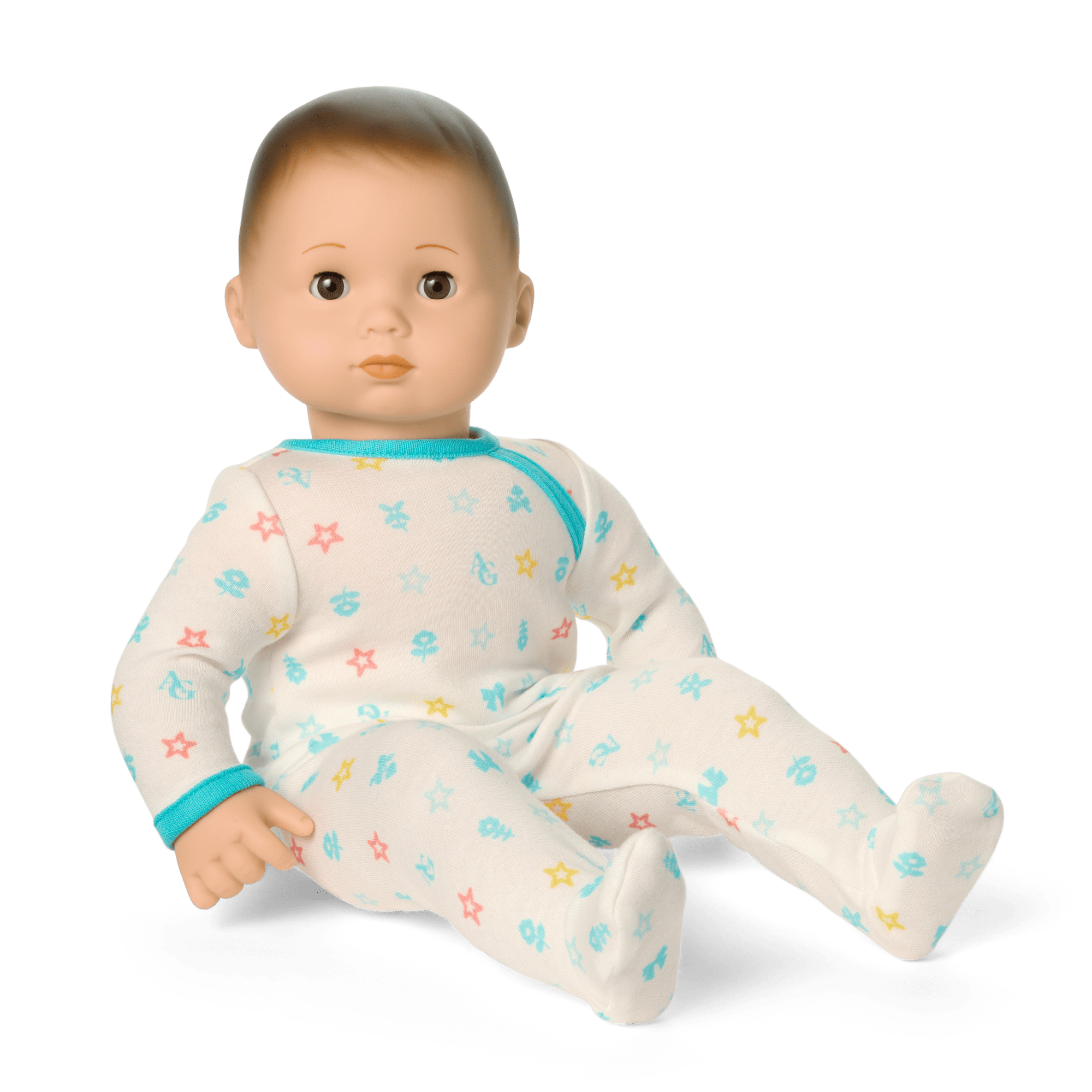 Bitty Baby® Doll #2 with brown hair in Pastel Blue E9