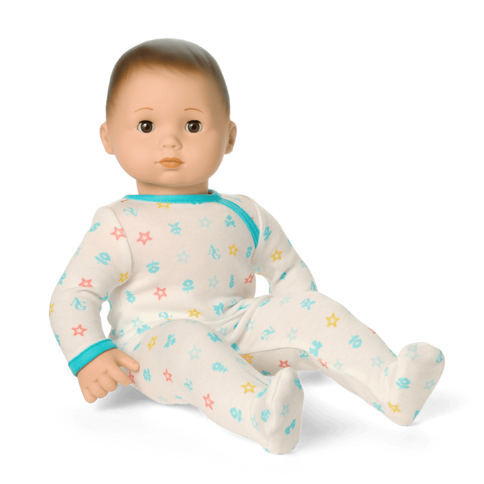 Bitty Baby® Doll #2 with brown hair in Pastel Blue E9