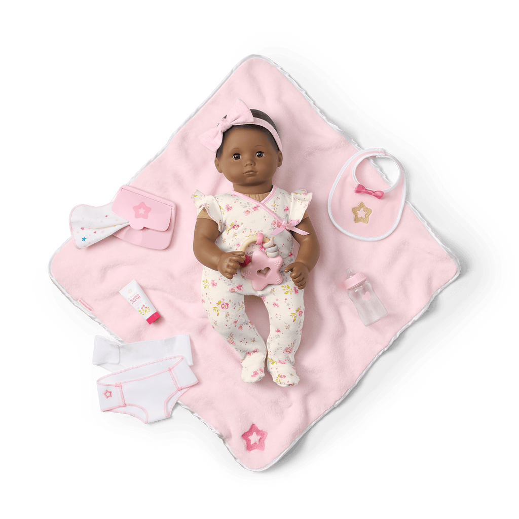 Bitty Baby® Doll #1 with black hair Care & Play Set F8