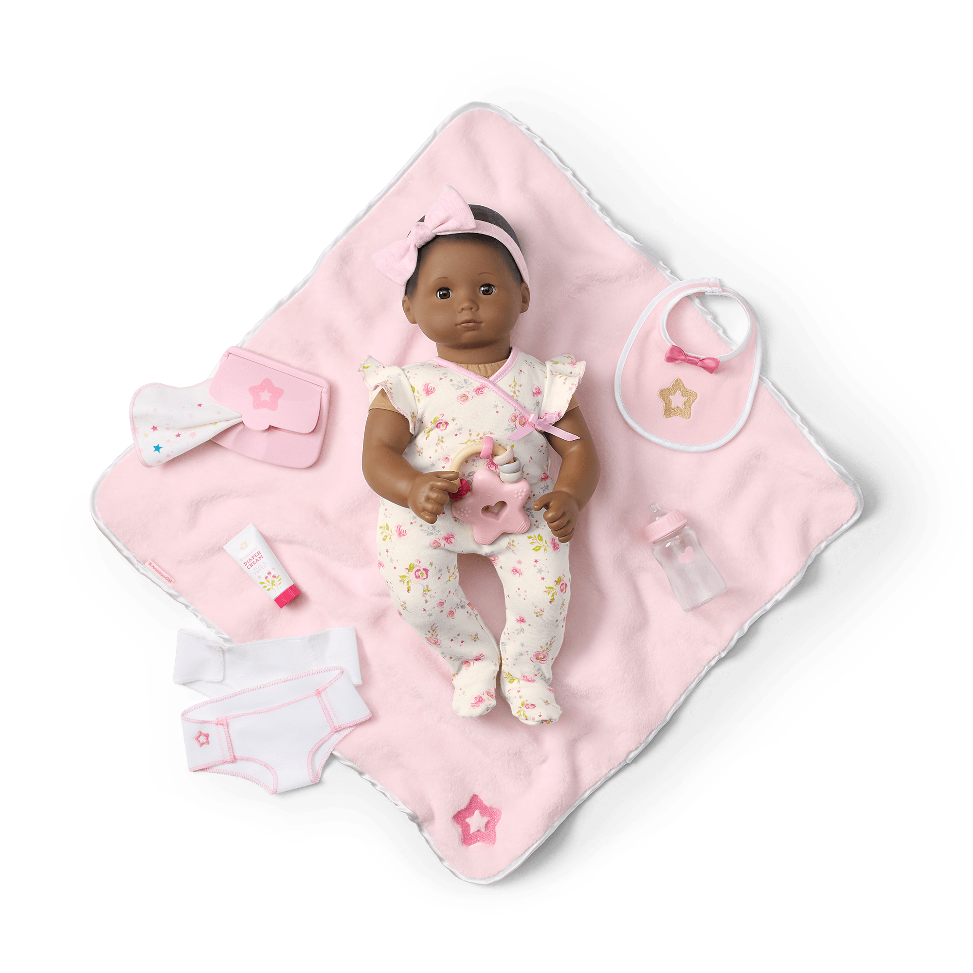 Bitty Baby® Doll #1 with black hair Care & Play Set F8