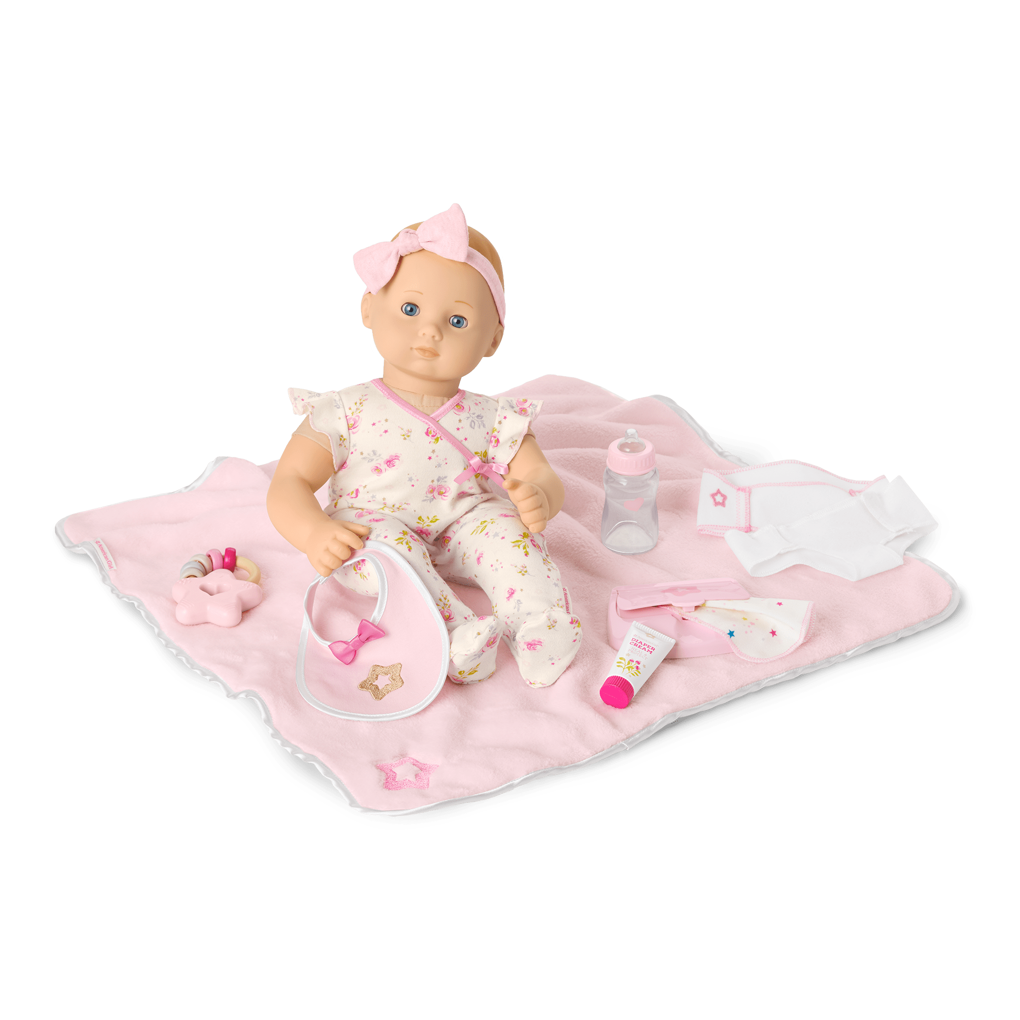 Bitty Baby® Doll #3 with blonde hair Care & Play Set C8