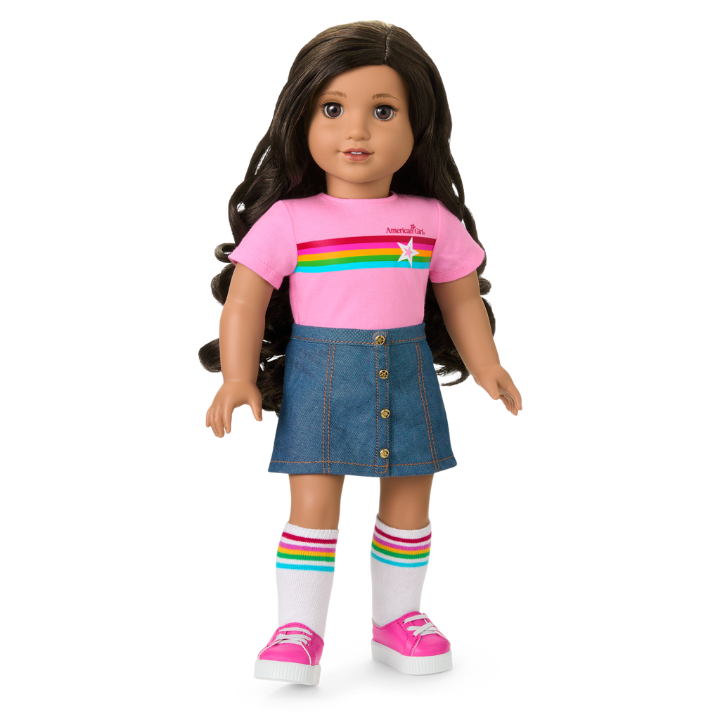 Truly Me™ 18-inch Doll #108 with curly black-brown hair B5