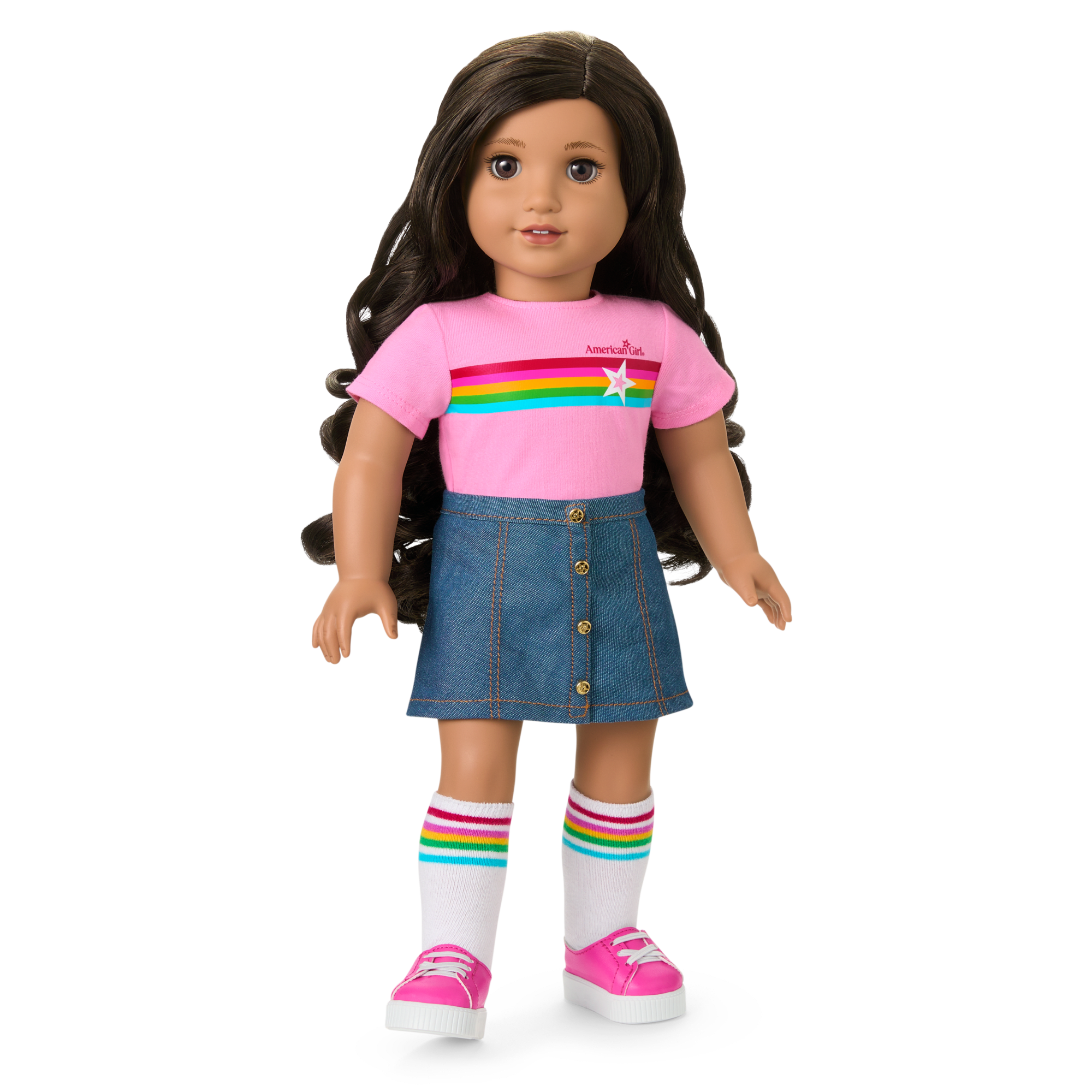 Truly Me™ 18-inch Doll #108 with curly black-brown hair B5