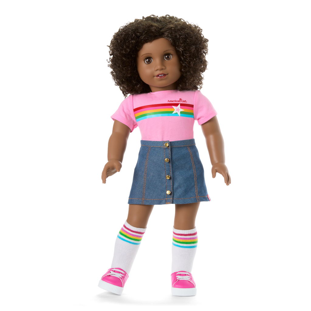 Truly Me™ 18-inch Doll #112 with curly dark-brown hair E2
