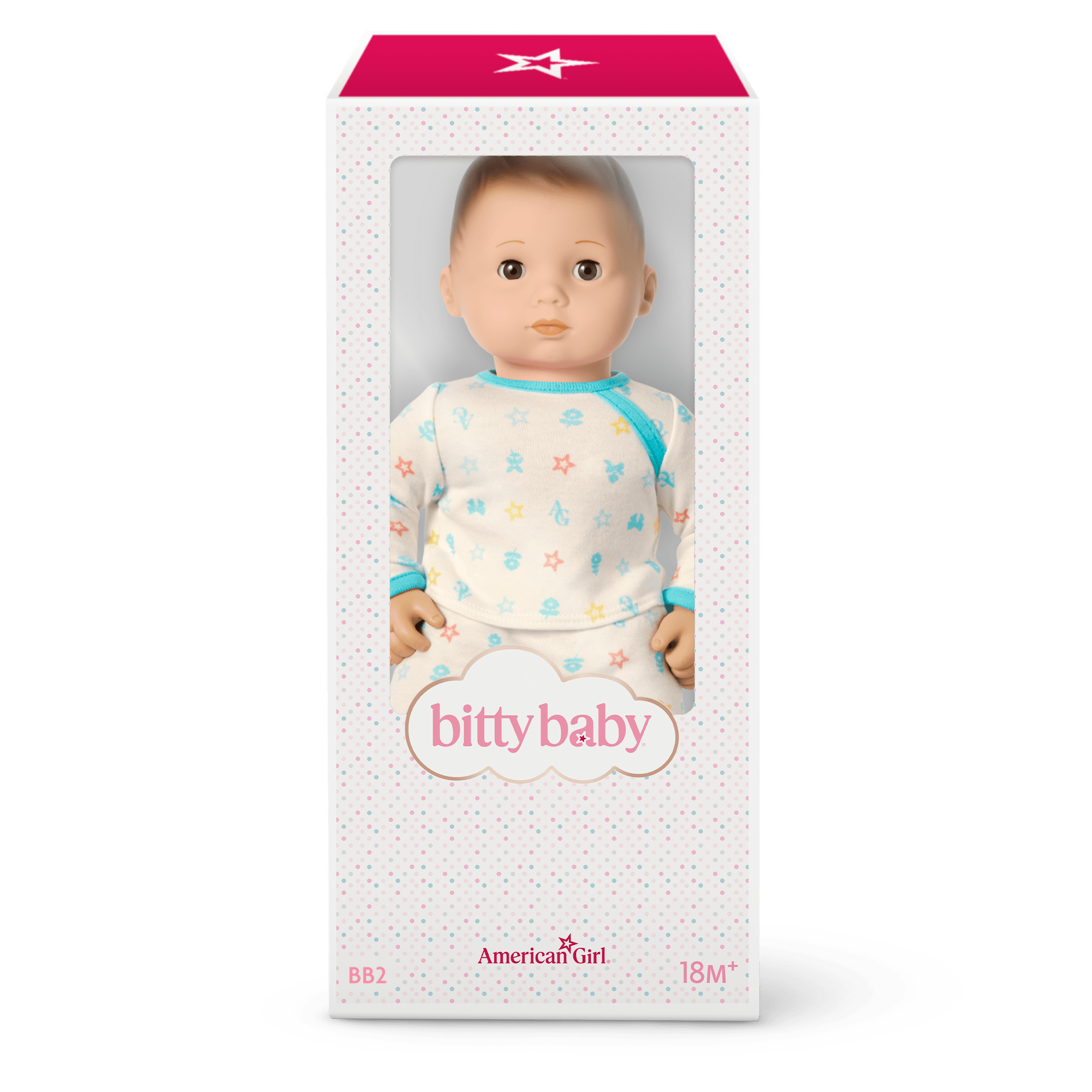 Bitty Baby® Doll #2 with brown hair in Pastel Blue E9